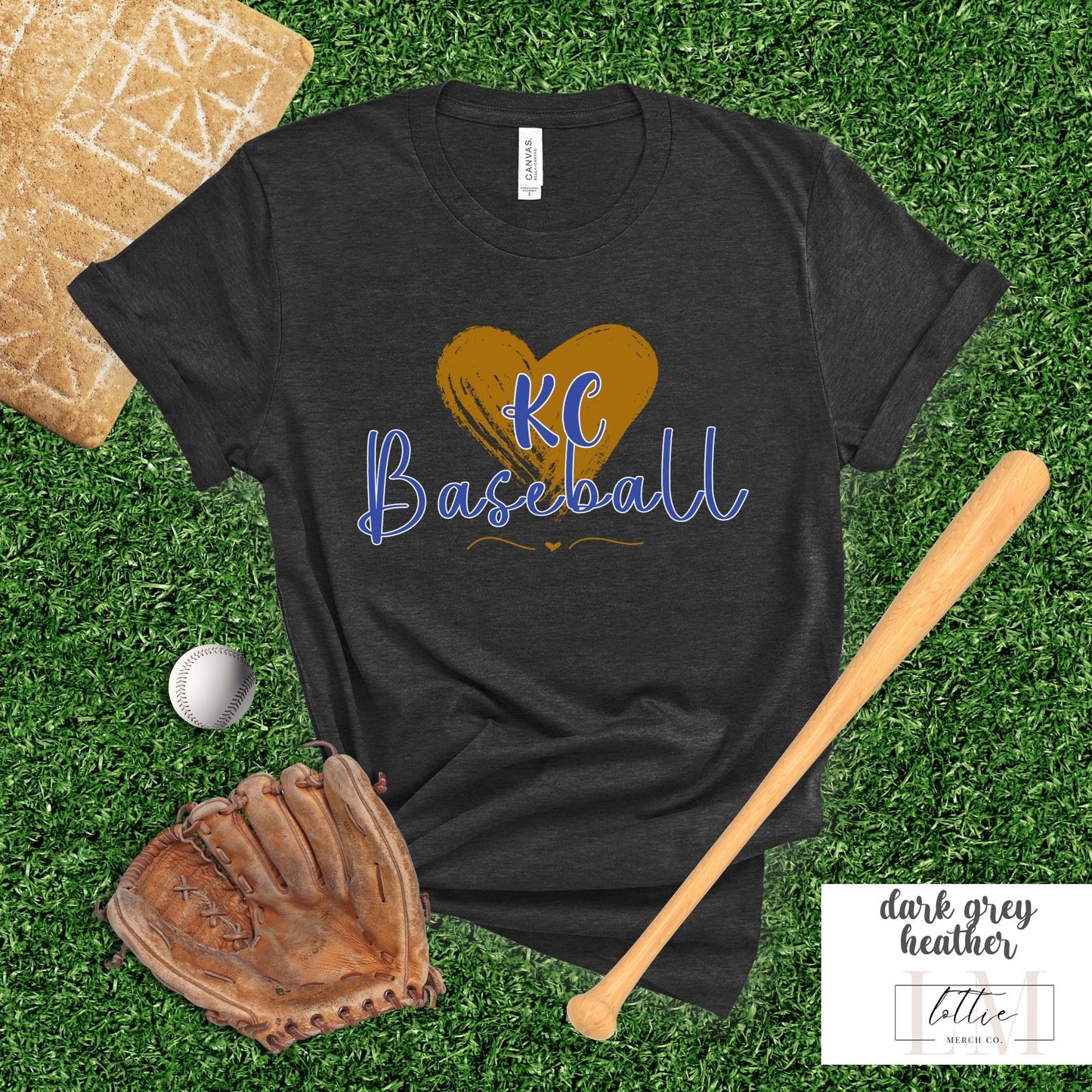 Kansas City Baseball Heart T-Shirt