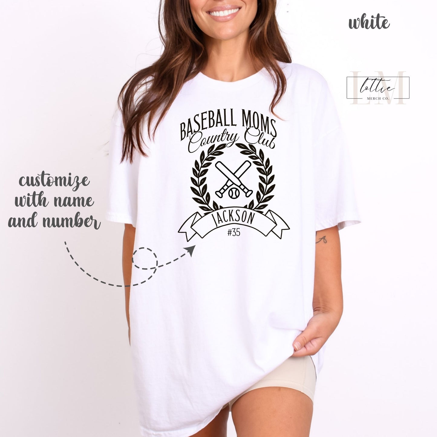 Personalized Baseball Moms Country Club T-Shirt