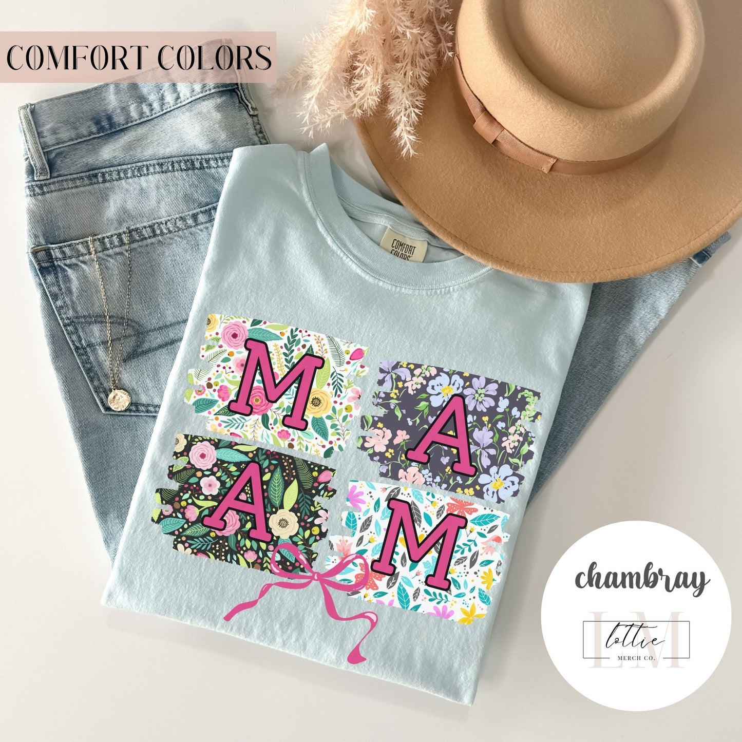 Floral Square Mama T-Shirt