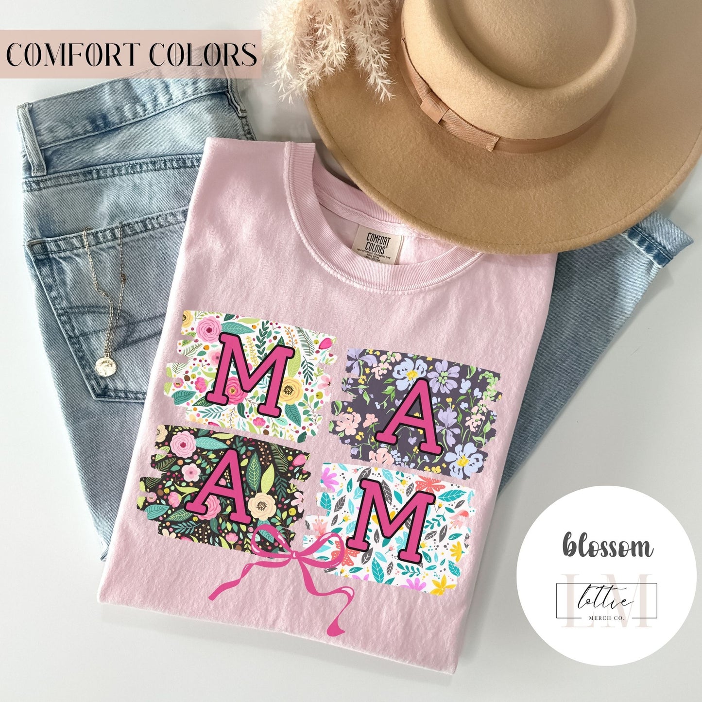 Floral Square Mama T-Shirt