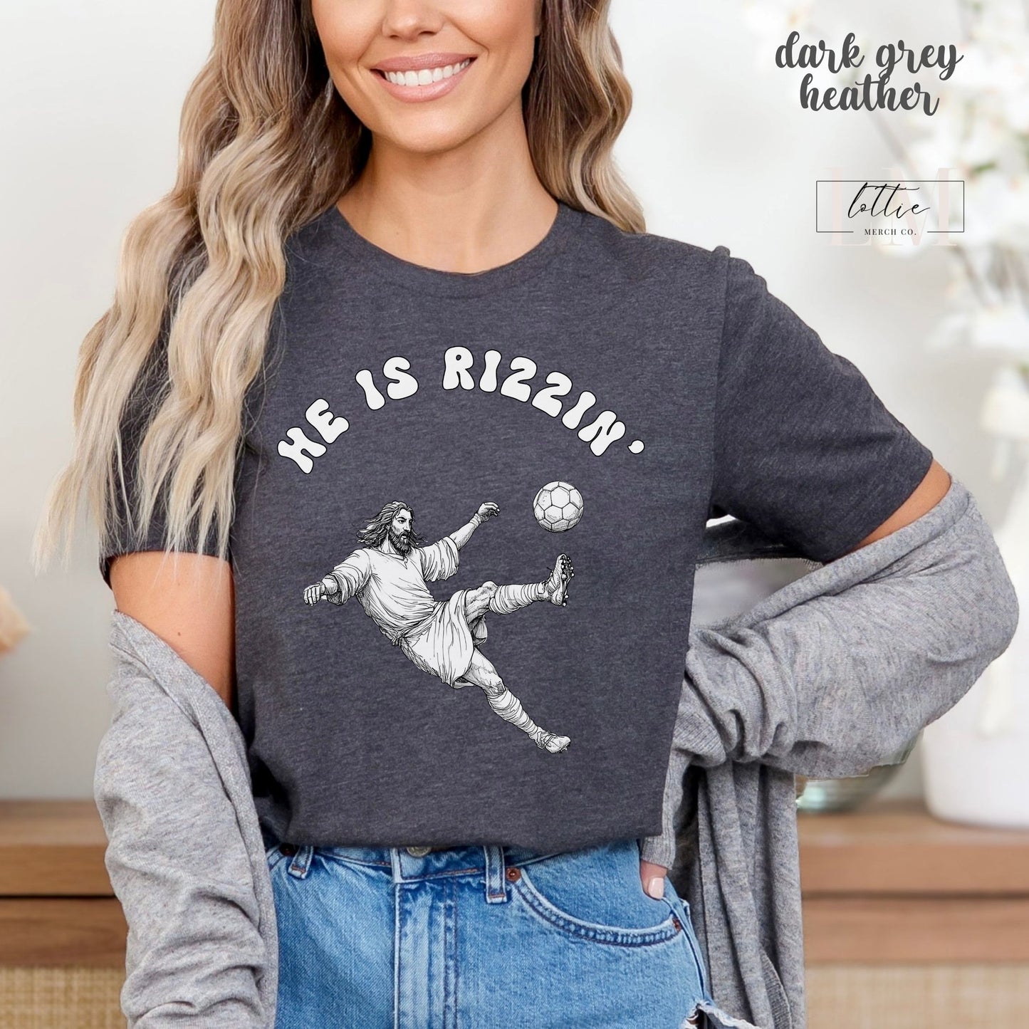 He Is Rizzin' Unisex Jersey Tee | Funny Soccer T-Shirt