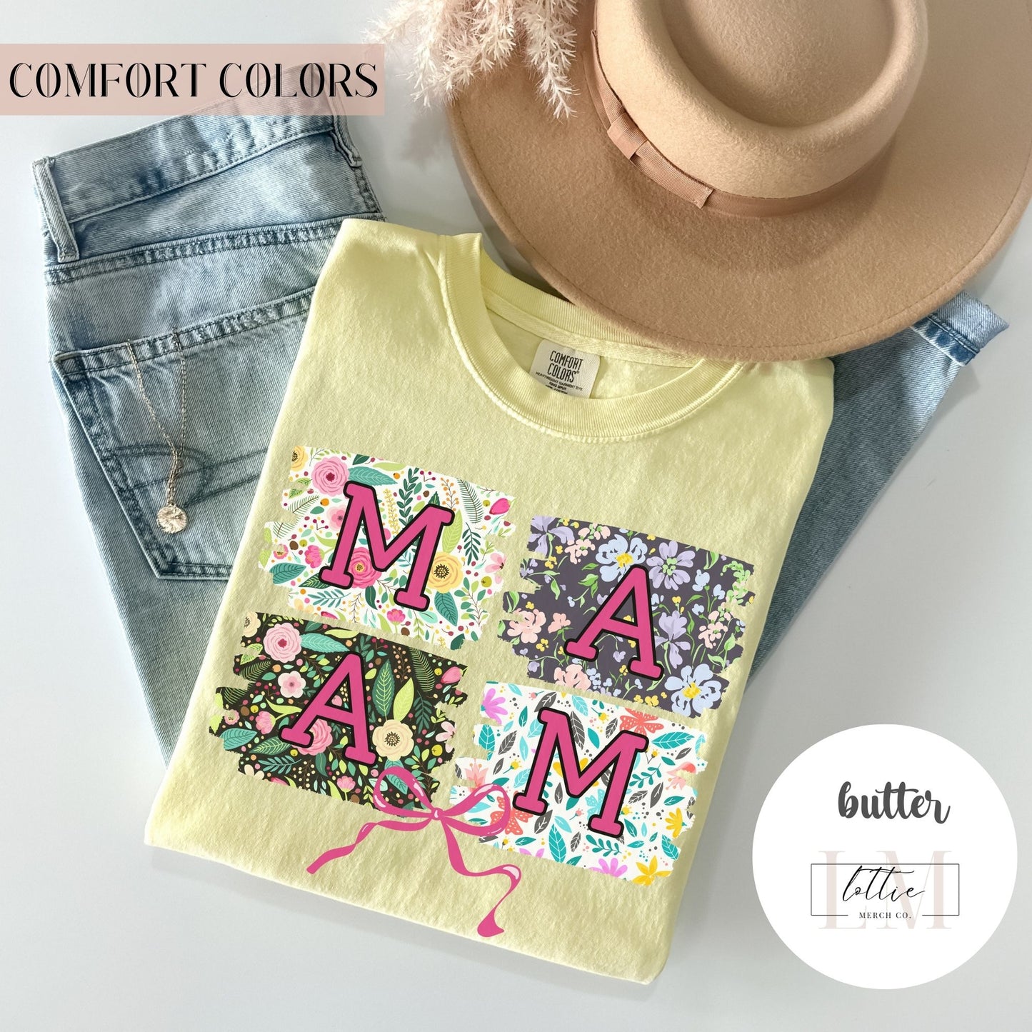 Floral Square Mama T-Shirt