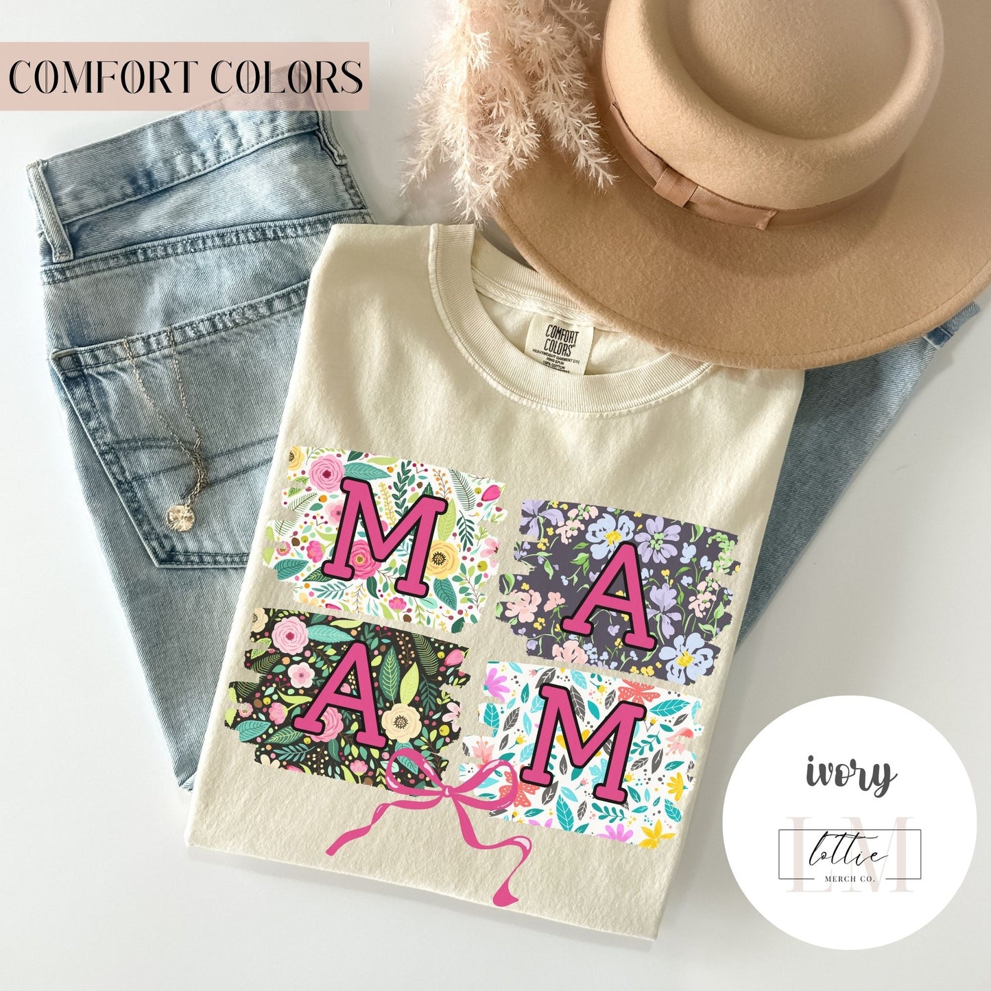 Floral Square Mama T-Shirt