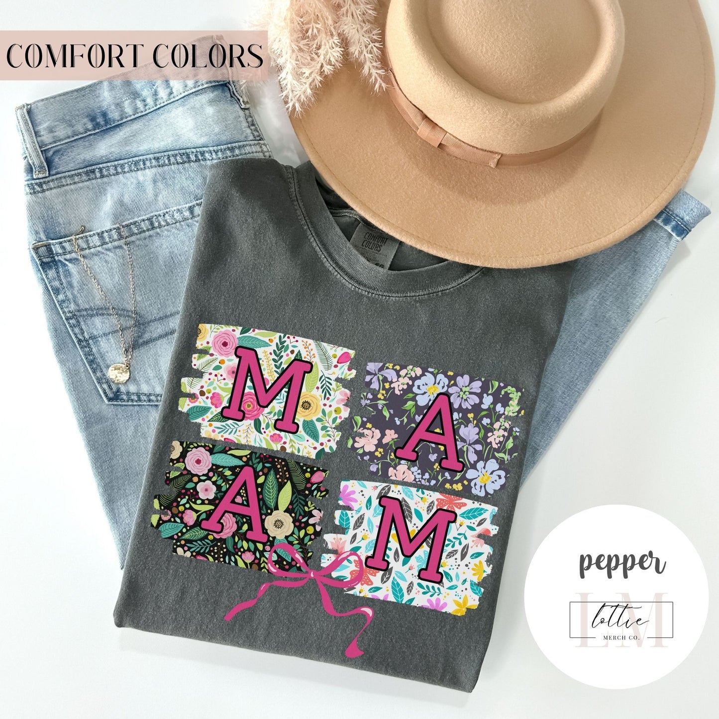 Floral Square Mama T-Shirt