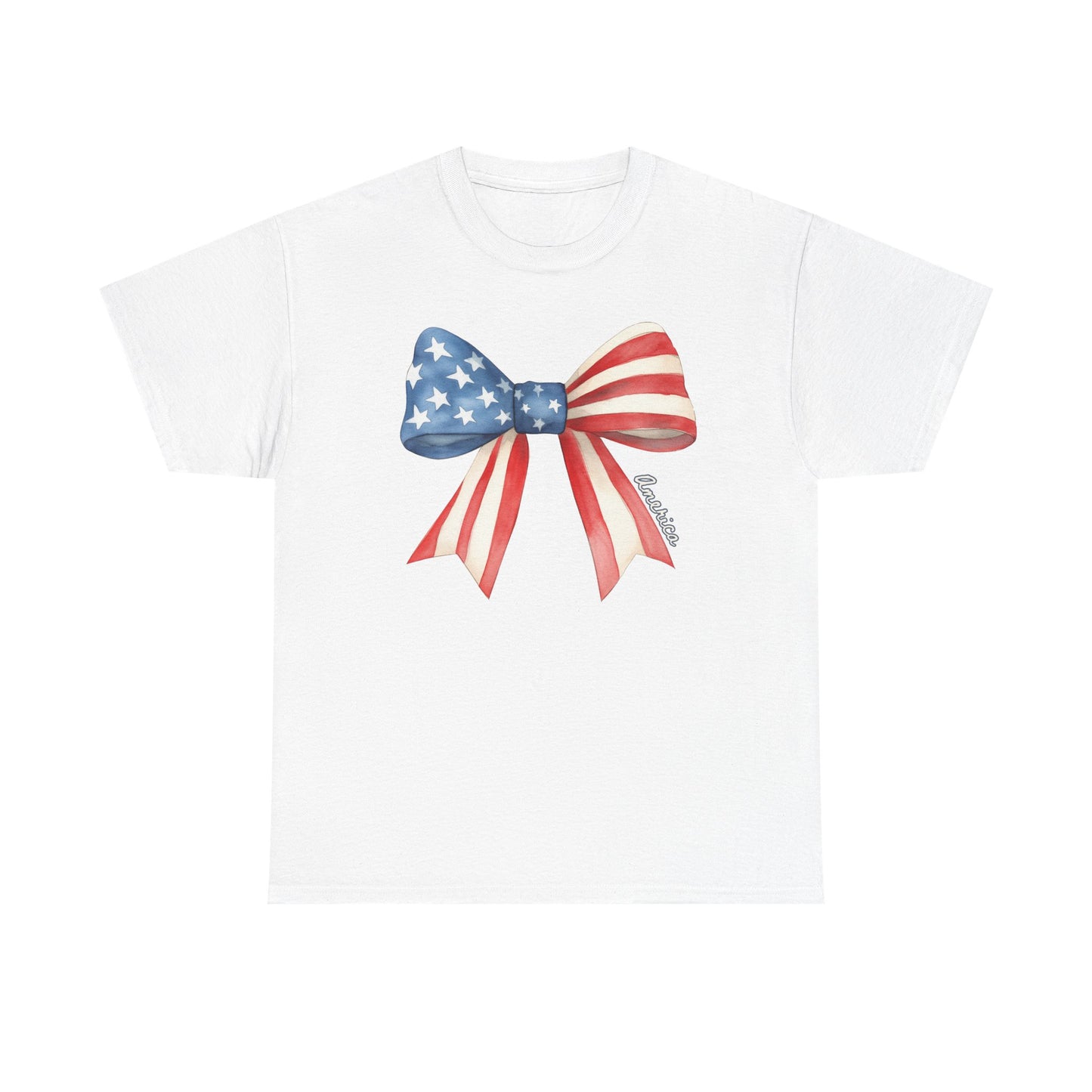 USA Flag Coquette Bow Mama Tee