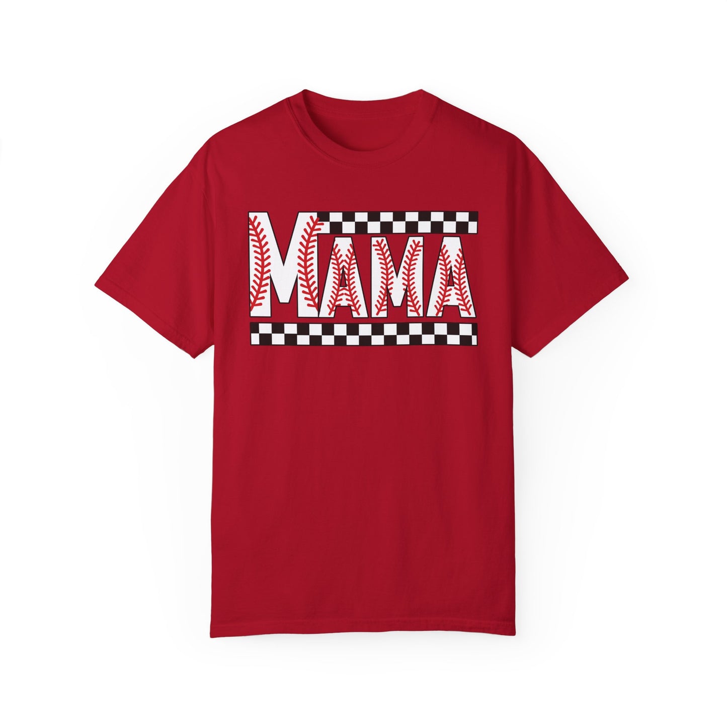 MAMA Baseball Checkered T-Shirt