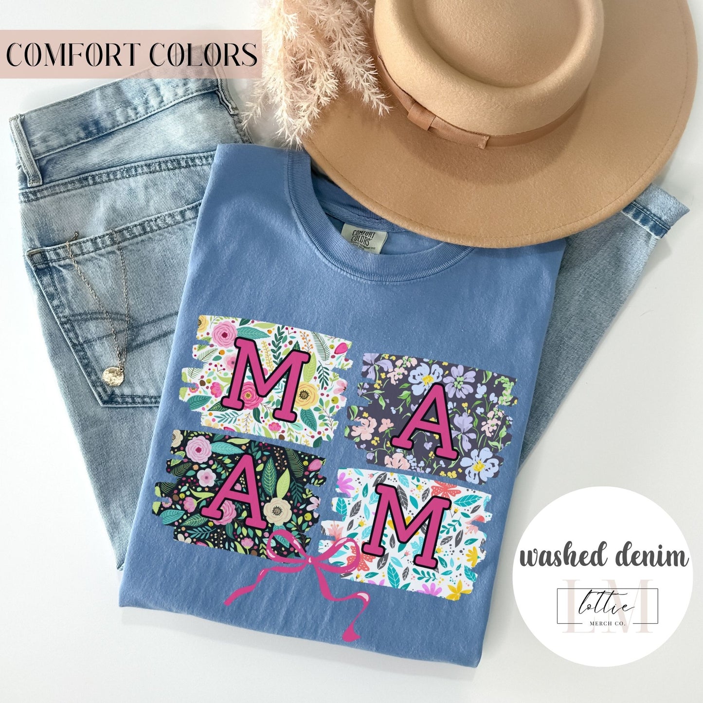 Floral Square Mama T-Shirt