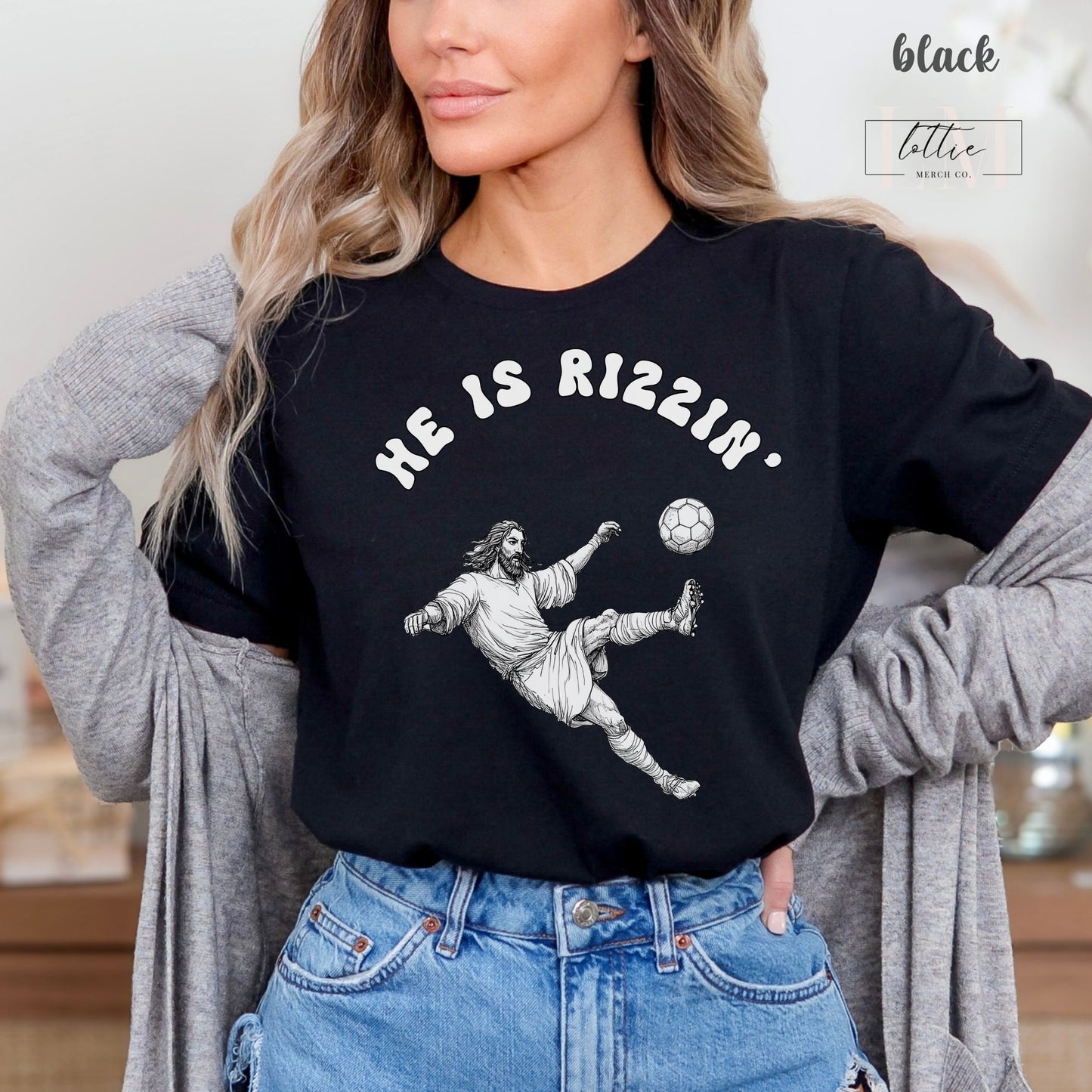 He Is Rizzin' Unisex Jersey Tee | Funny Soccer T-Shirt