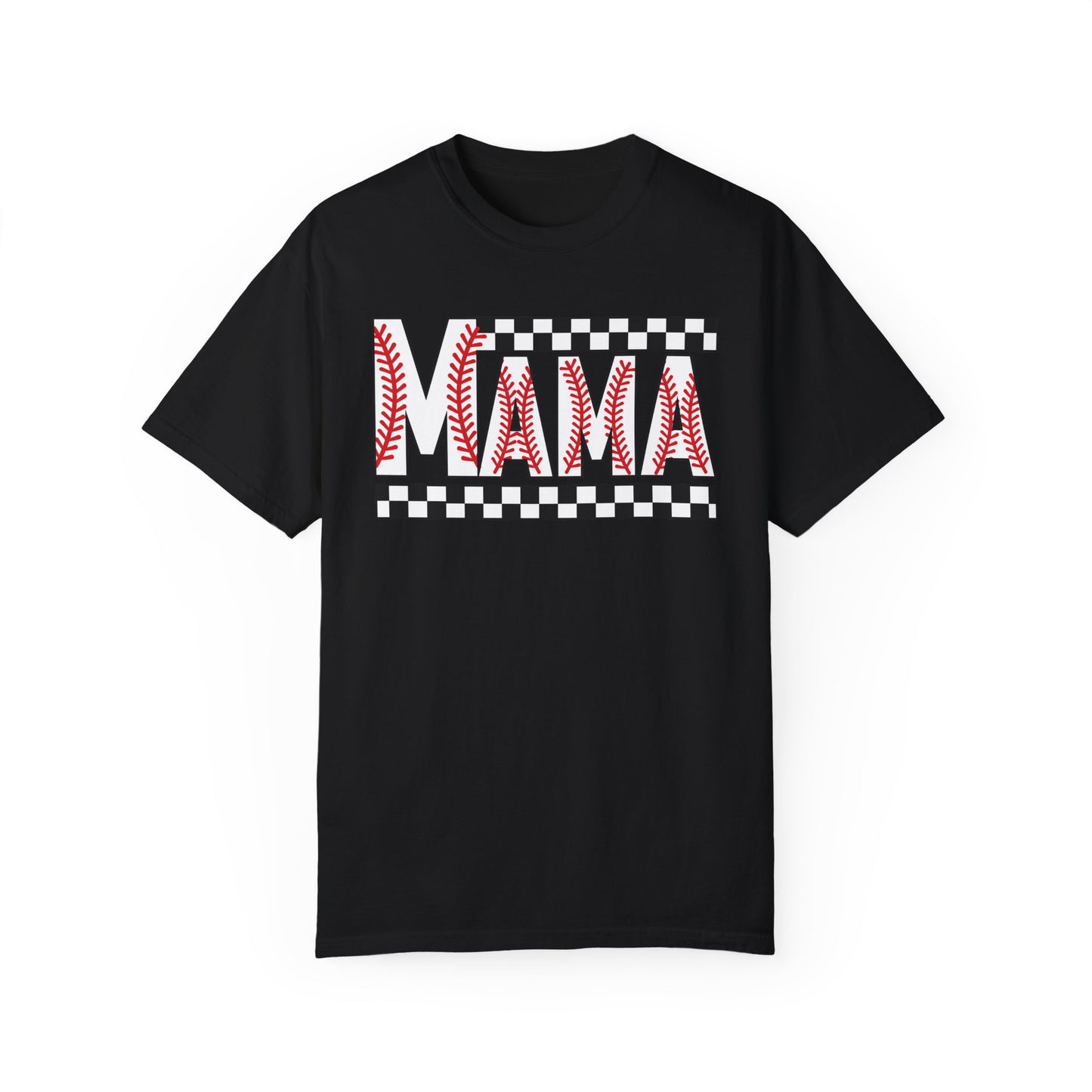 MAMA Baseball Checkered T-Shirt