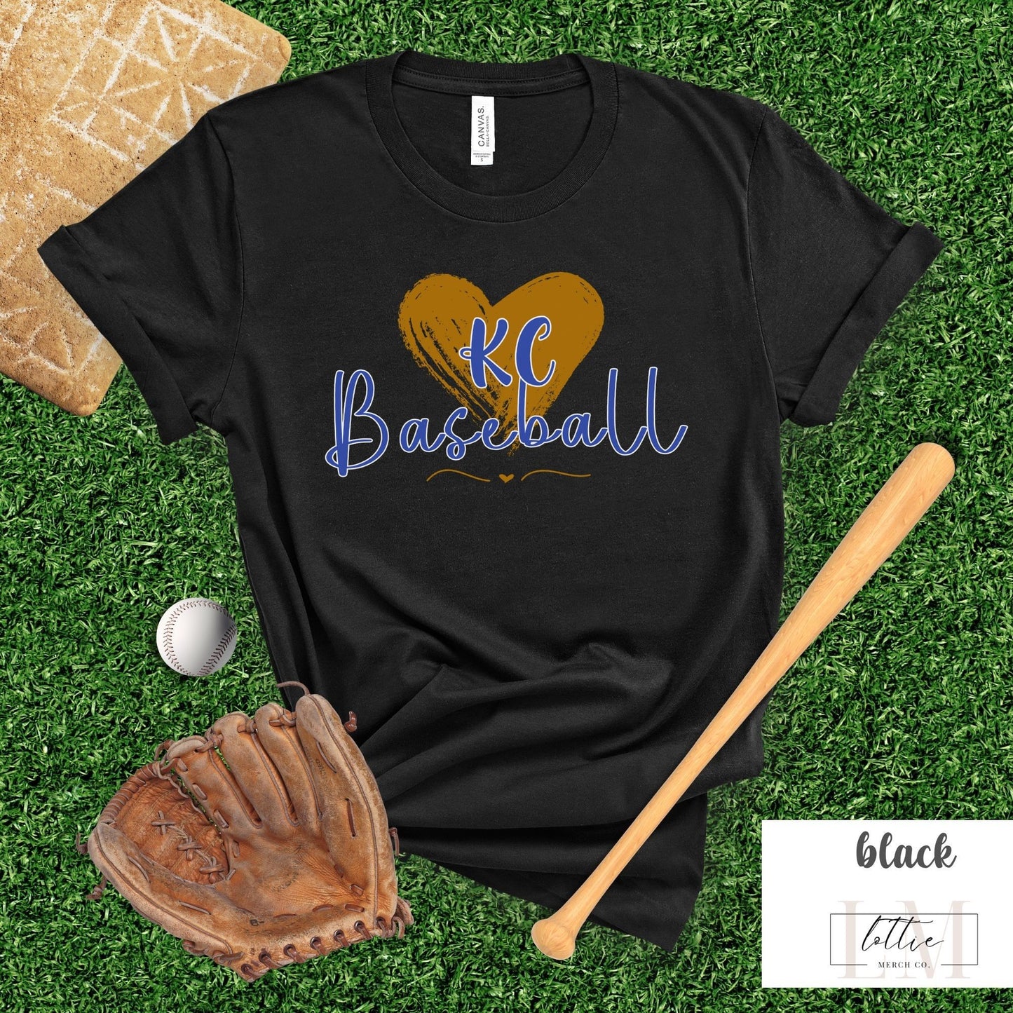 Kansas City Baseball Heart T-Shirt