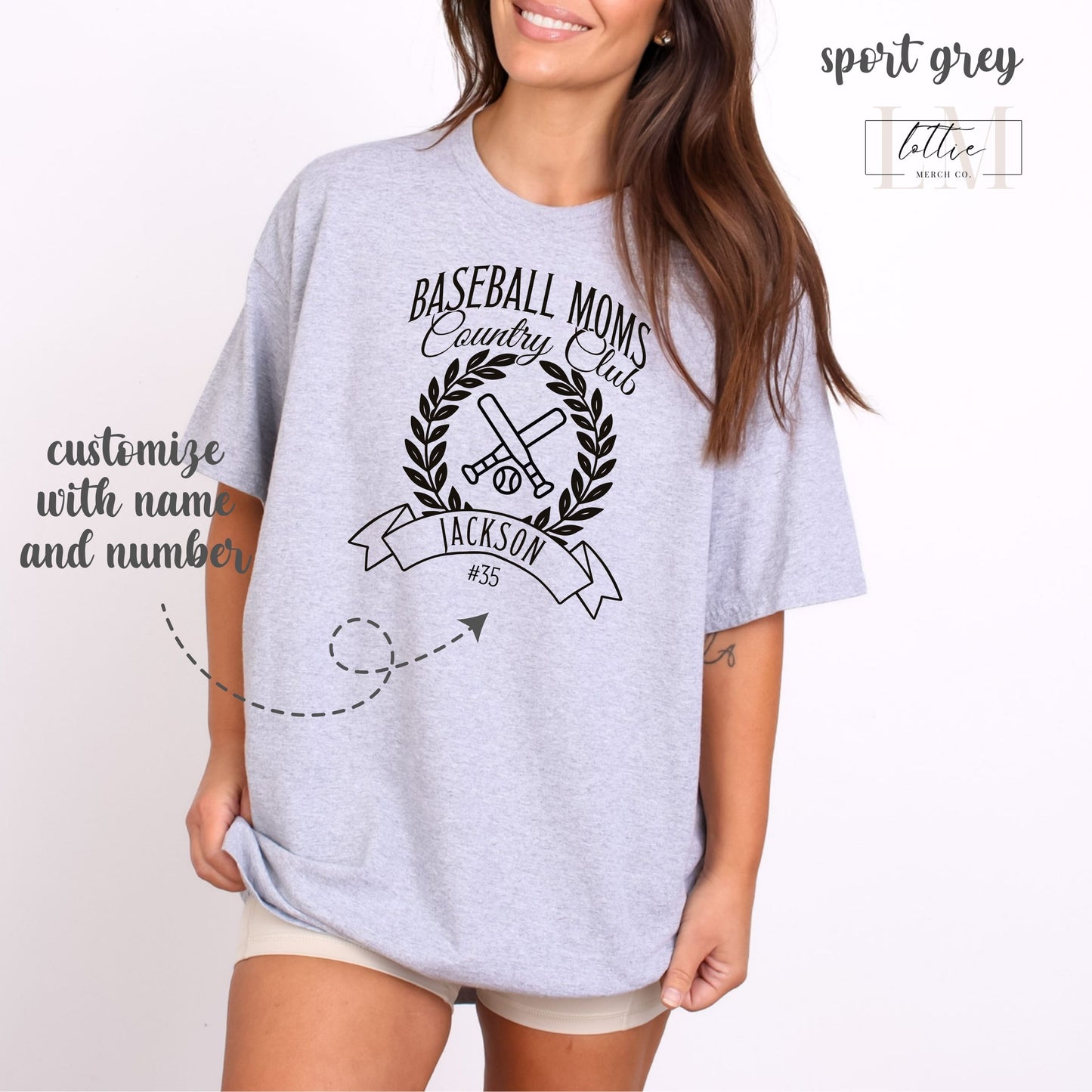 Personalized Baseball Moms Country Club T-Shirt