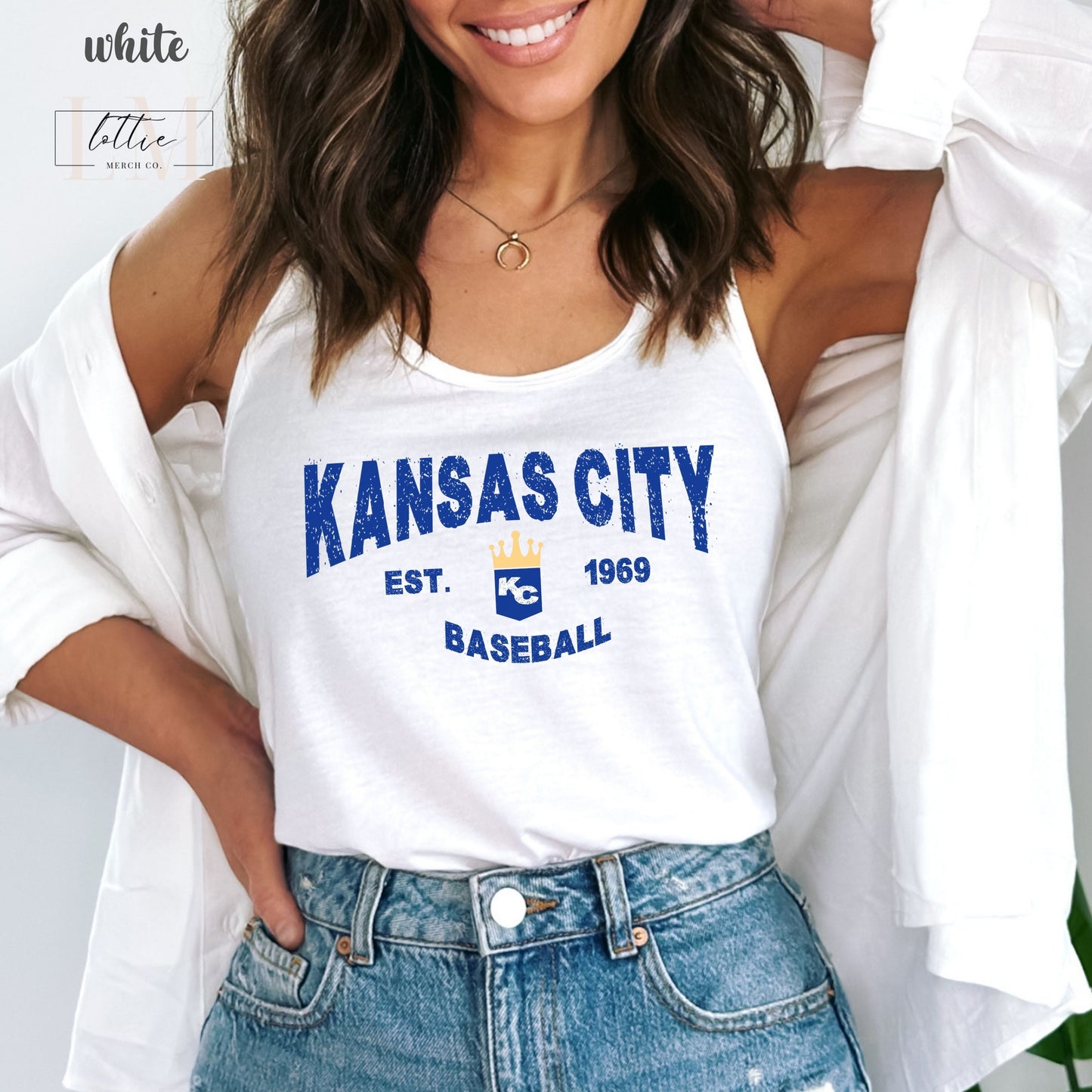 1969 Kansas City Baseball Women's Racerback Tank, Kansas City Baseball Tank Top, KC Baseball T-shirt