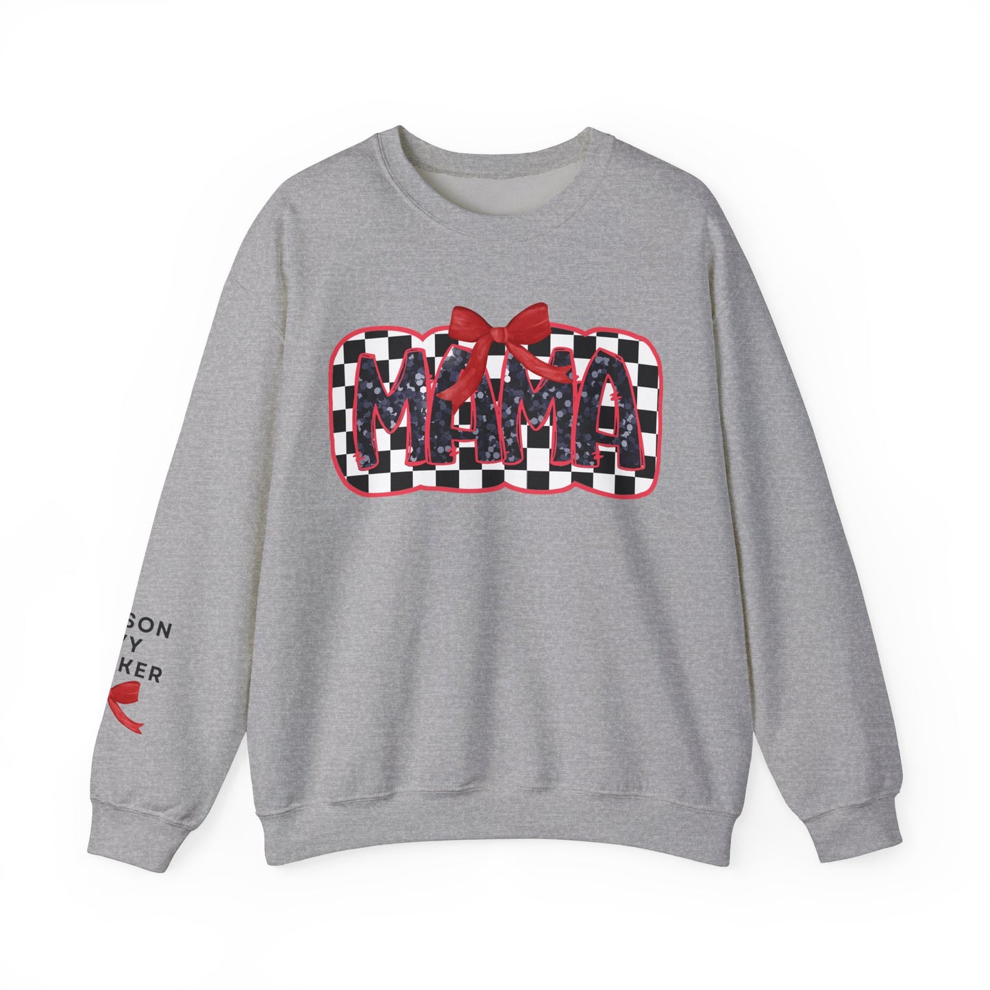 Personalized Checkered Coquette Mama Sweatshirt