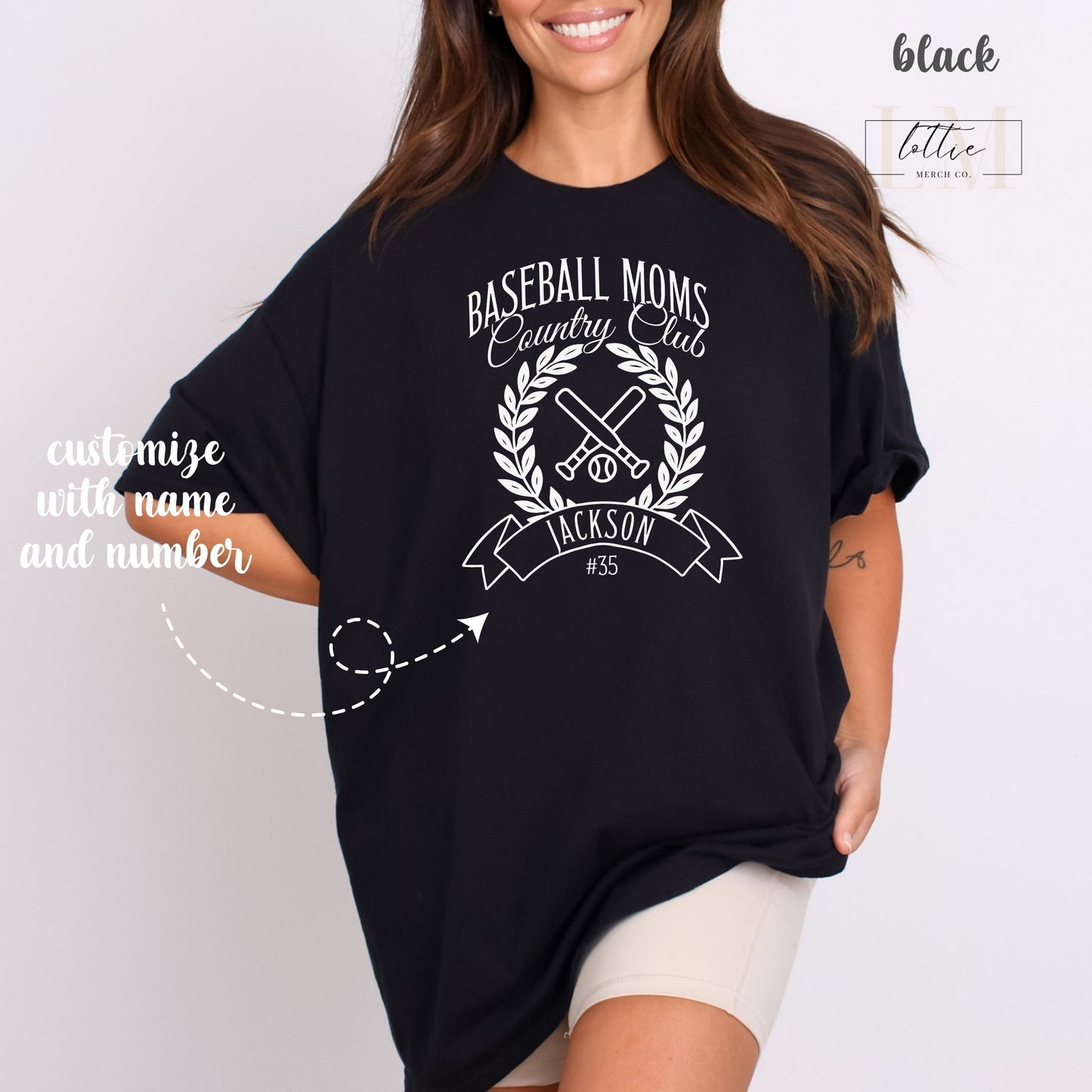 Personalized Baseball Moms Country Club T-Shirt