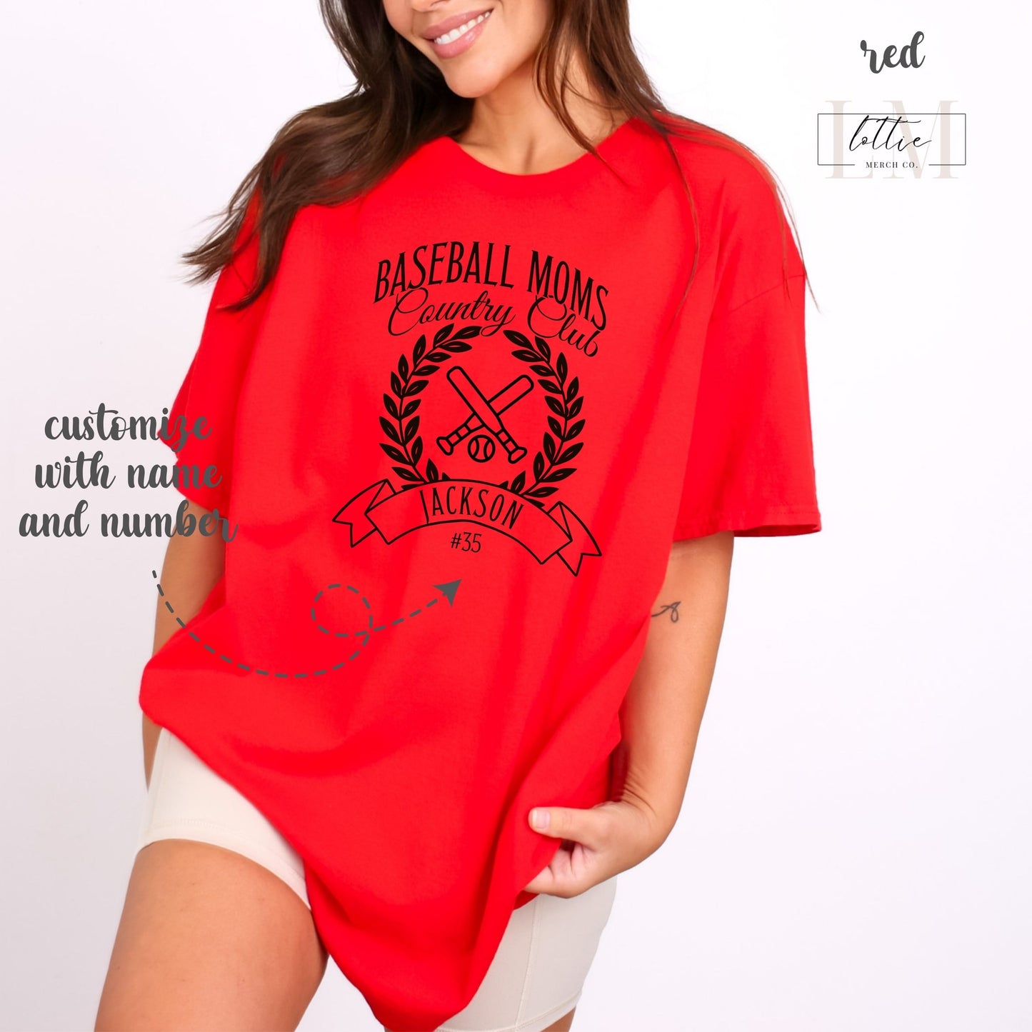 Personalized Baseball Moms Country Club T-Shirt