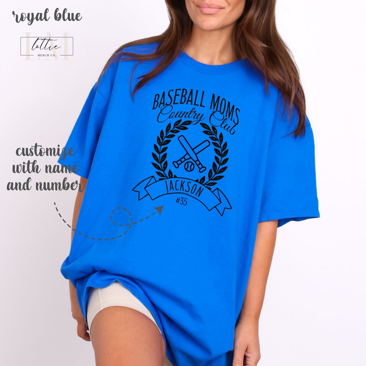 Personalized Baseball Moms Country Club T-Shirt