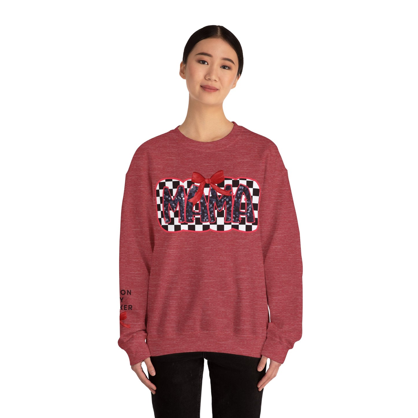 Personalized Checkered Coquette Mama Sweatshirt