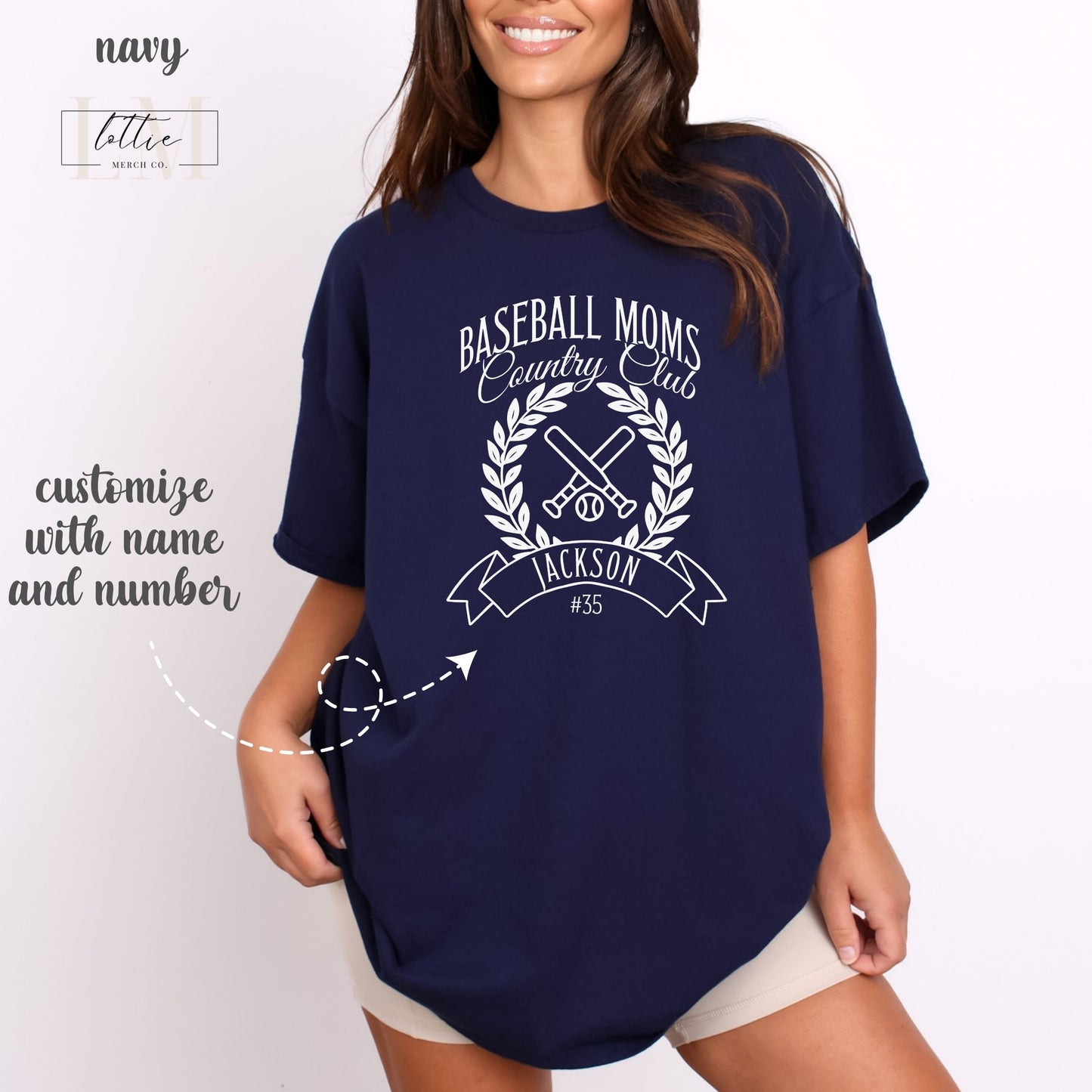 Personalized Baseball Moms Country Club T-Shirt