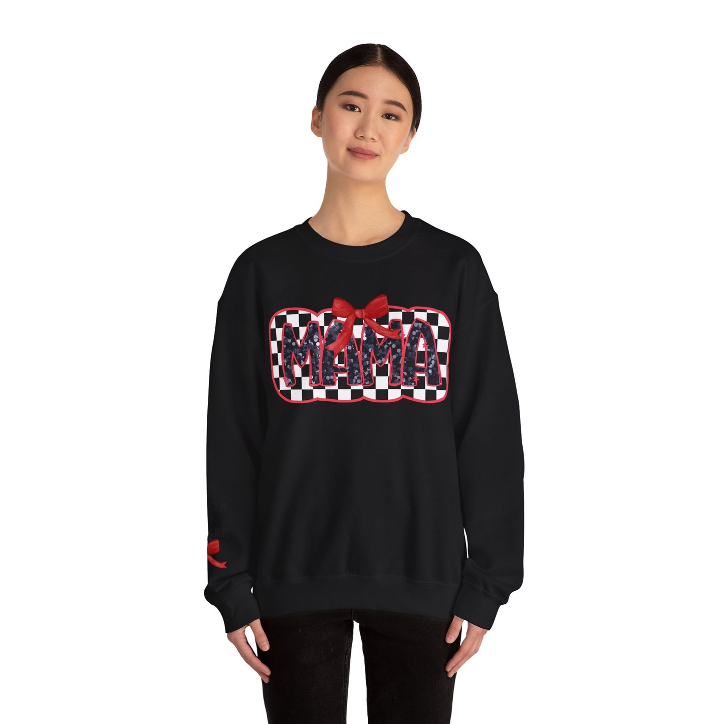 Personalized Checkered Coquette Mama Sweatshirt