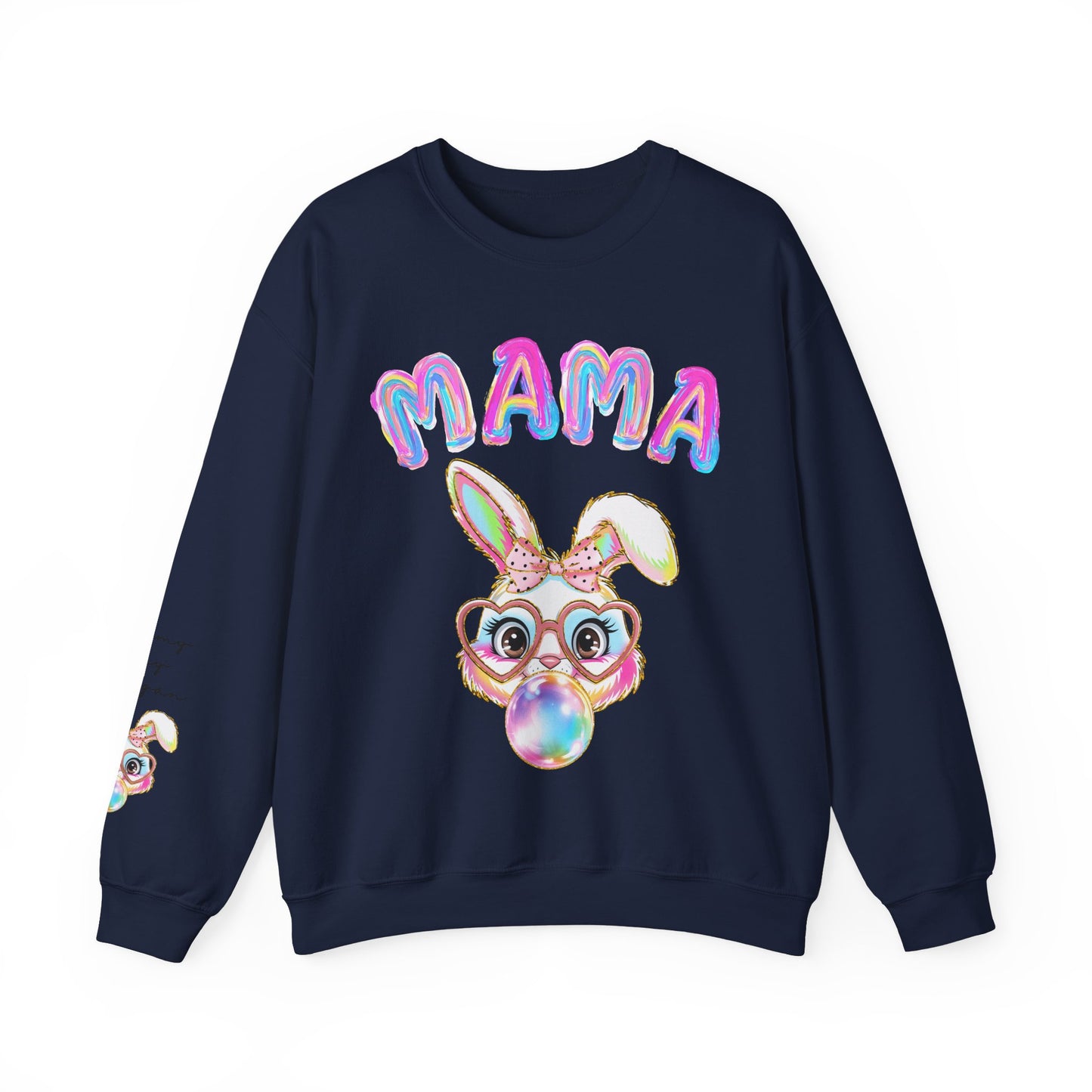 Personalized Mama Bunny Blowing Bubbles Sweatshirt