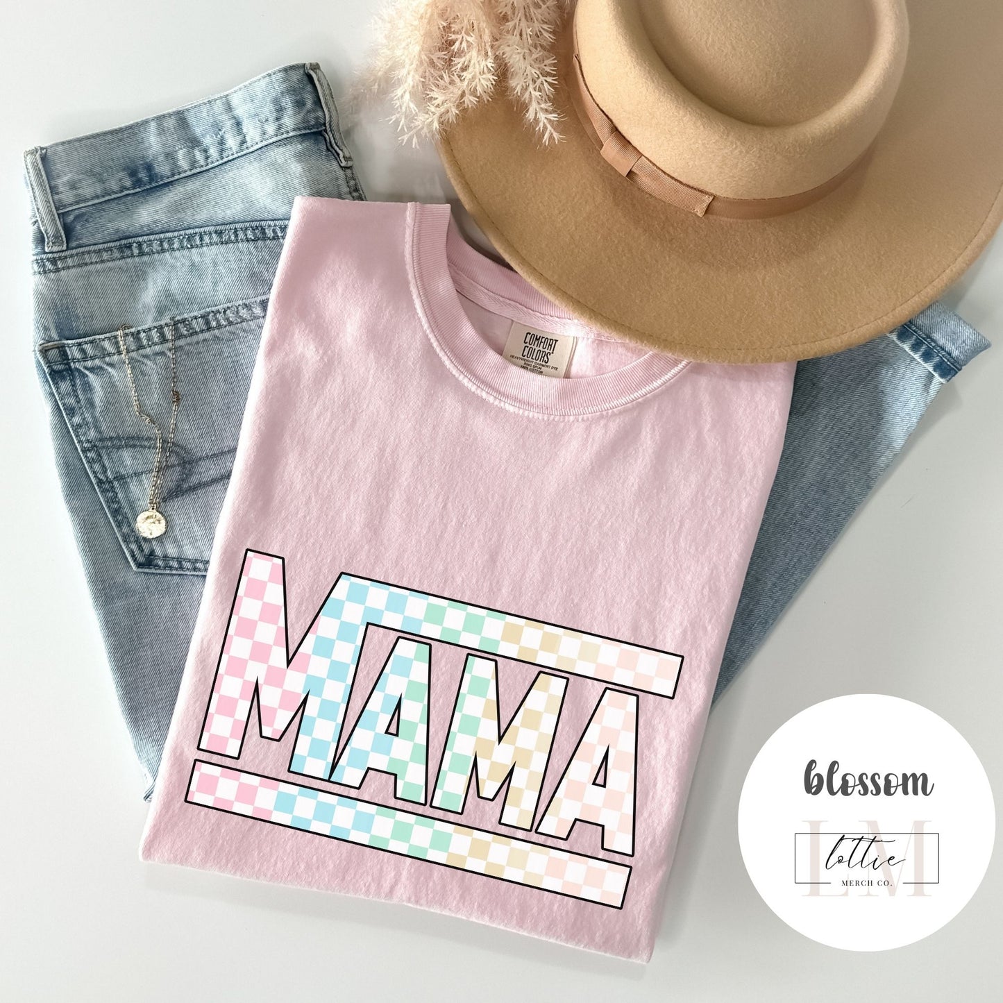 Mama Colored Checkered T-shirt