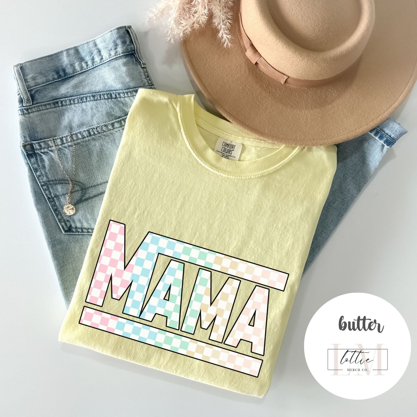 Mama Colored Checkered T-shirt