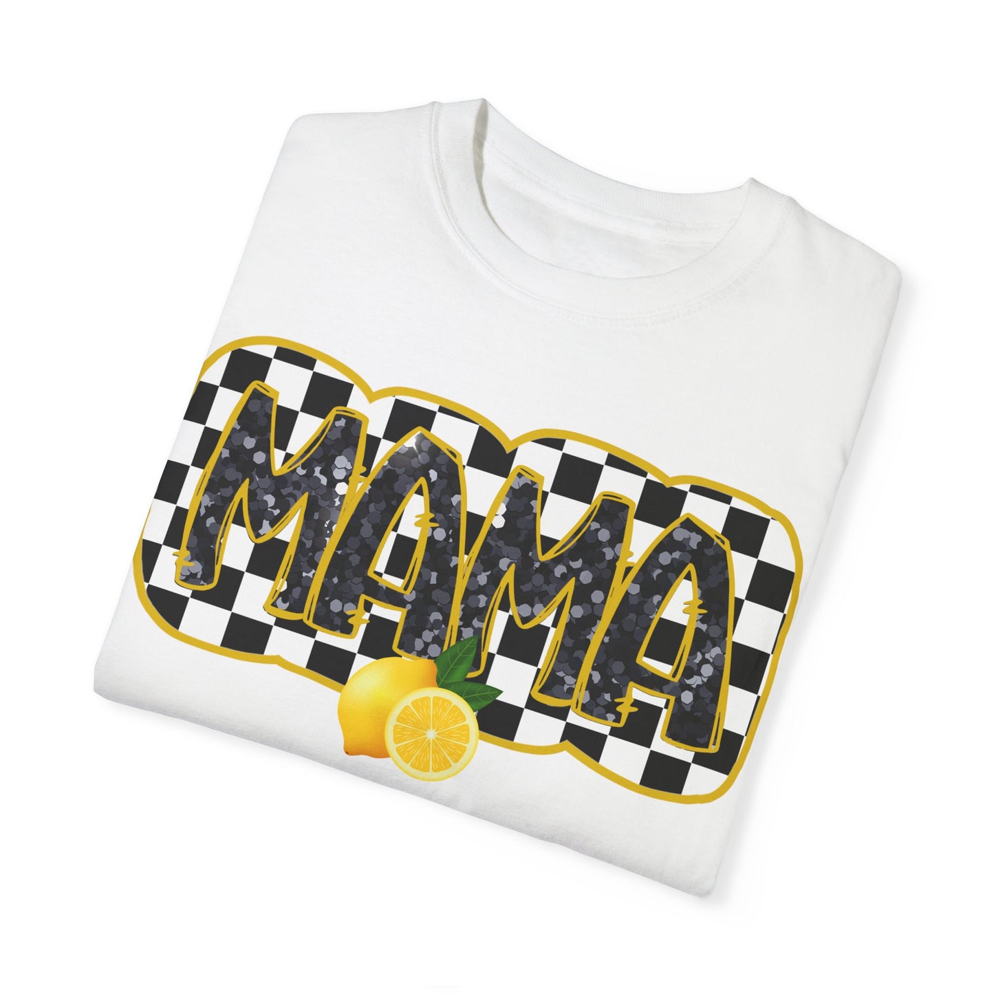 Checkered Lemon Mama T-Shirt, Gift for Mom