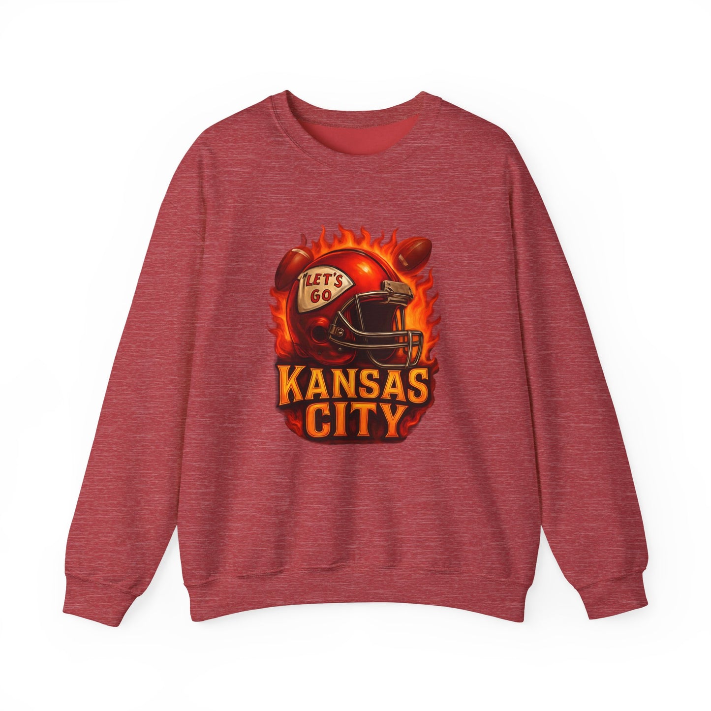 Adult Kansas City Football Fire Crewneck Sweatshirt