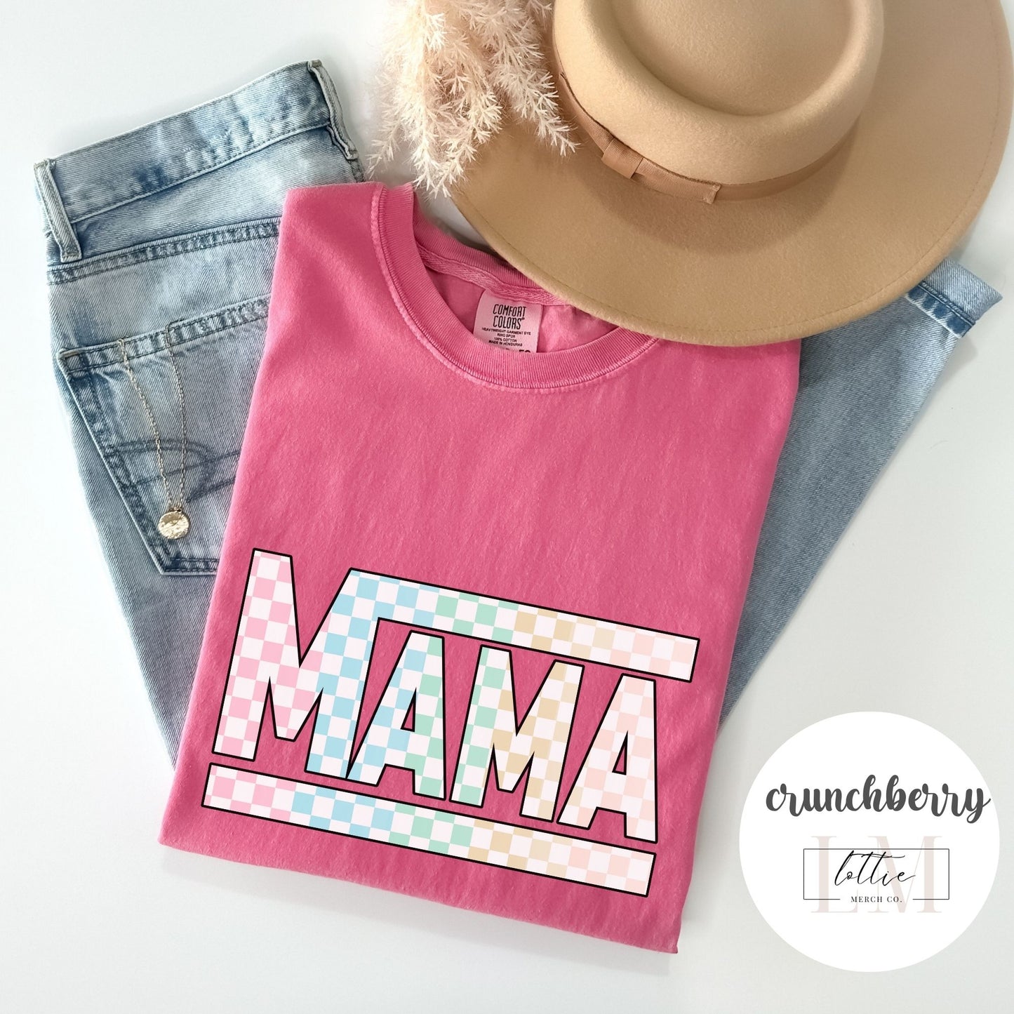 Mama Colored Checkered T-shirt