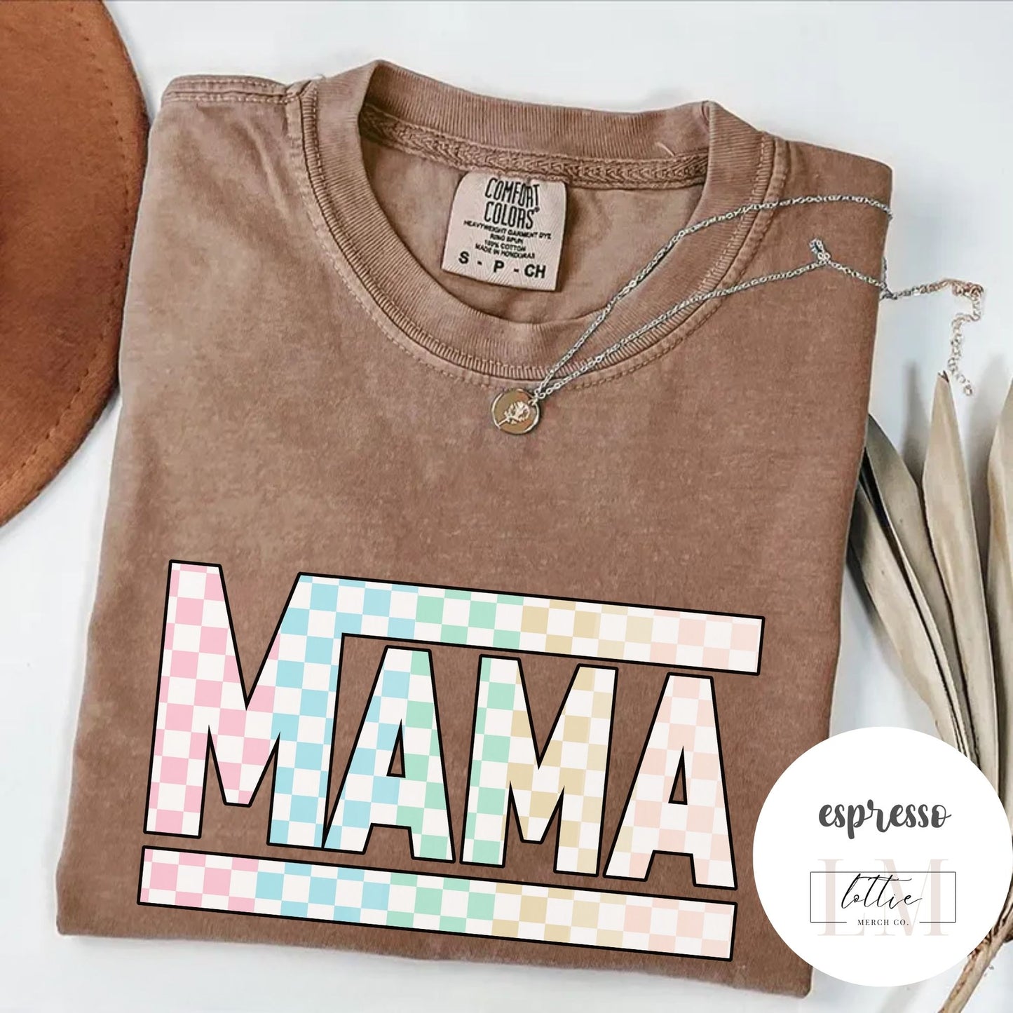 Mama Colored Checkered T-shirt