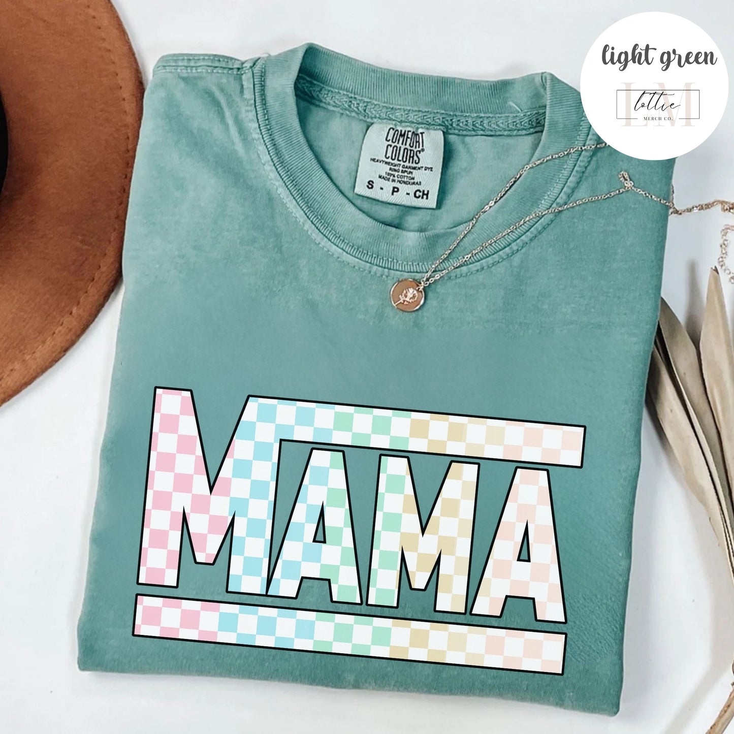 Mama Colored Checkered T-shirt