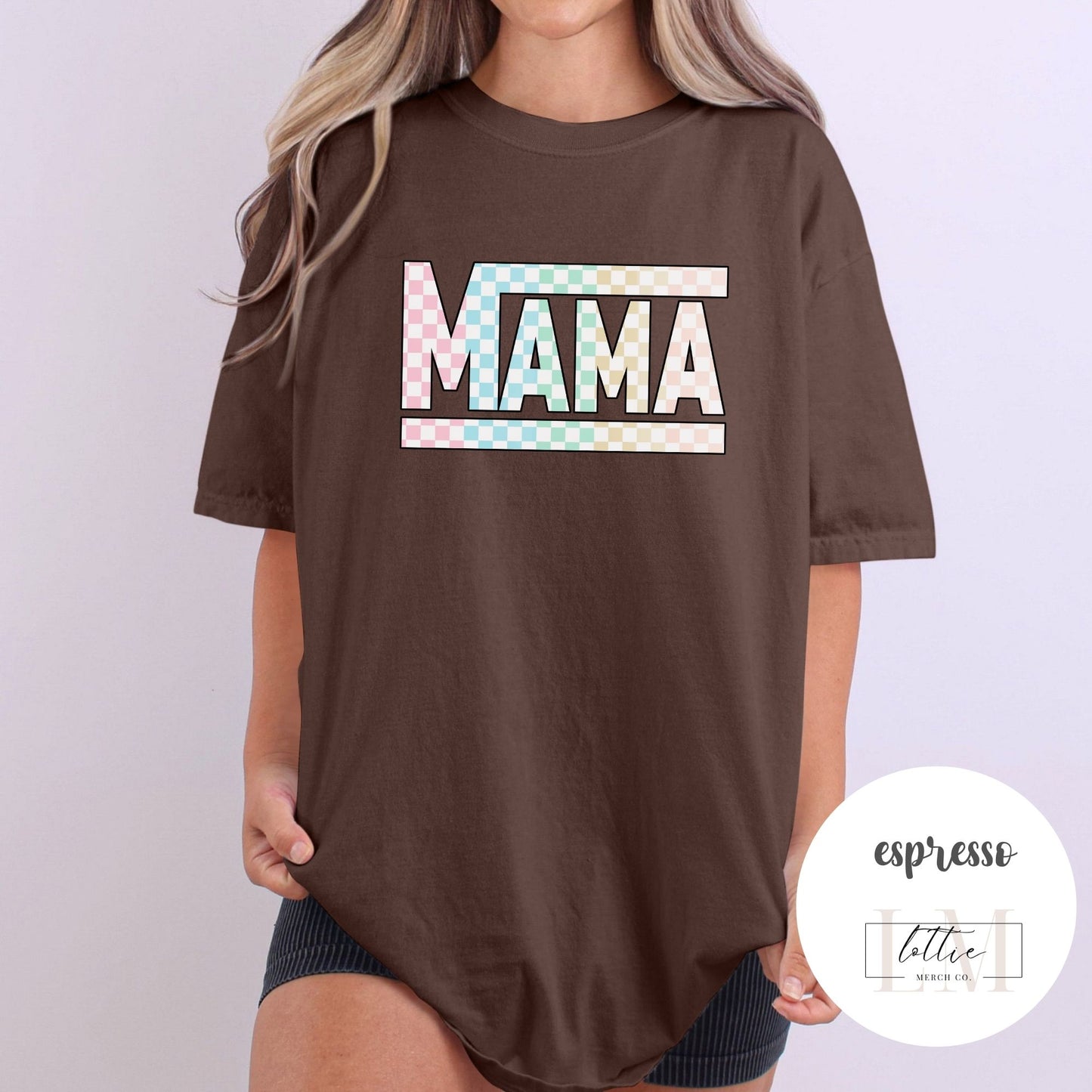 Mama Colored Checkered T-shirt