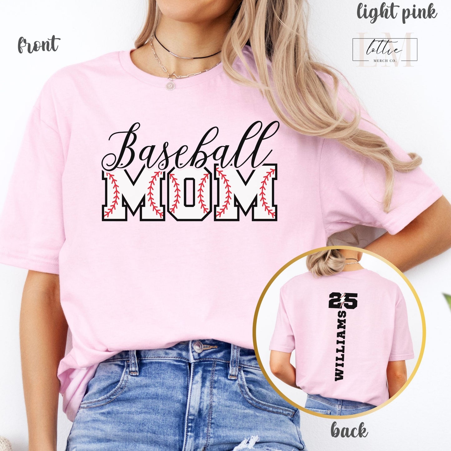 Personalized Baseball Mom T-Shirt