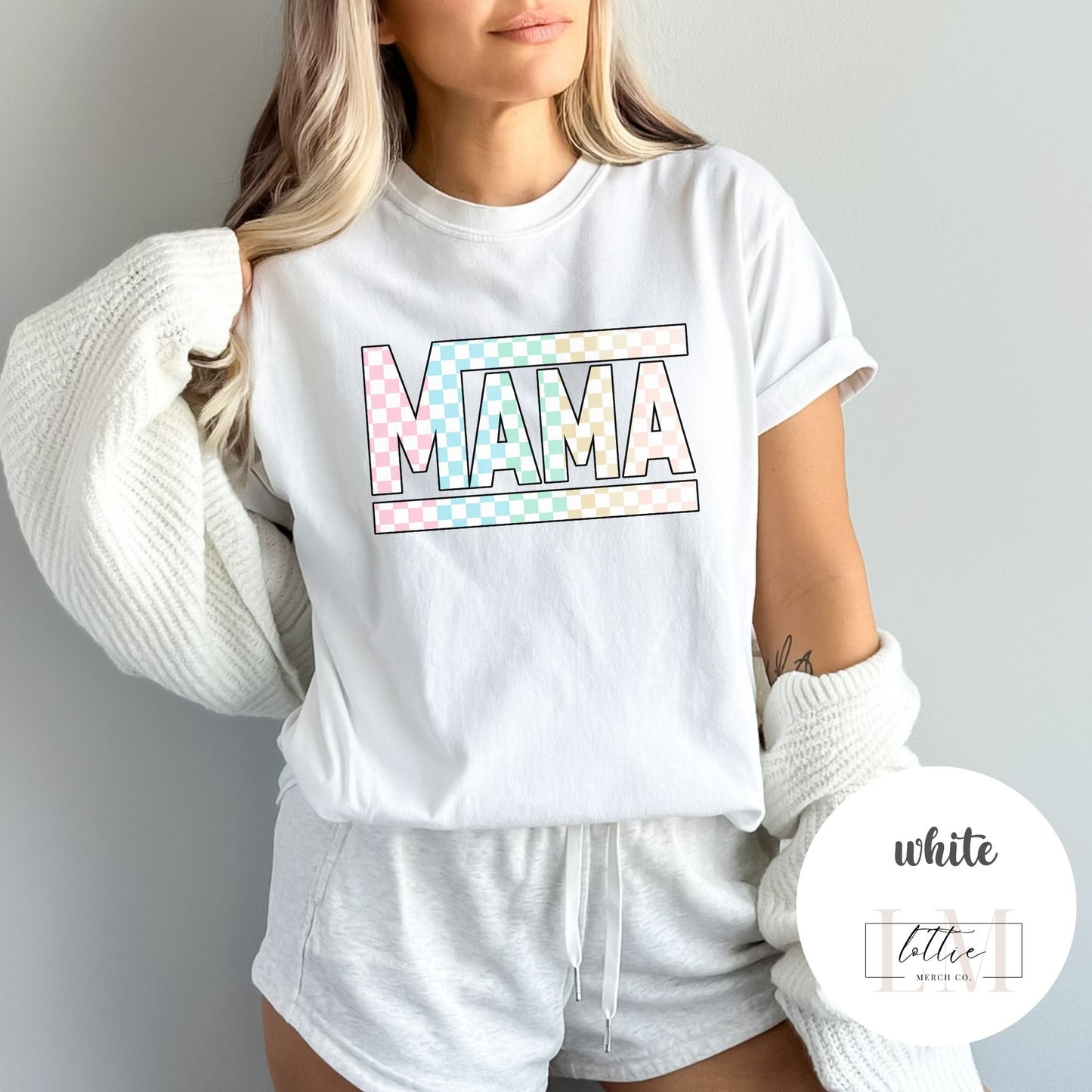 Mama Colored Checkered T-shirt
