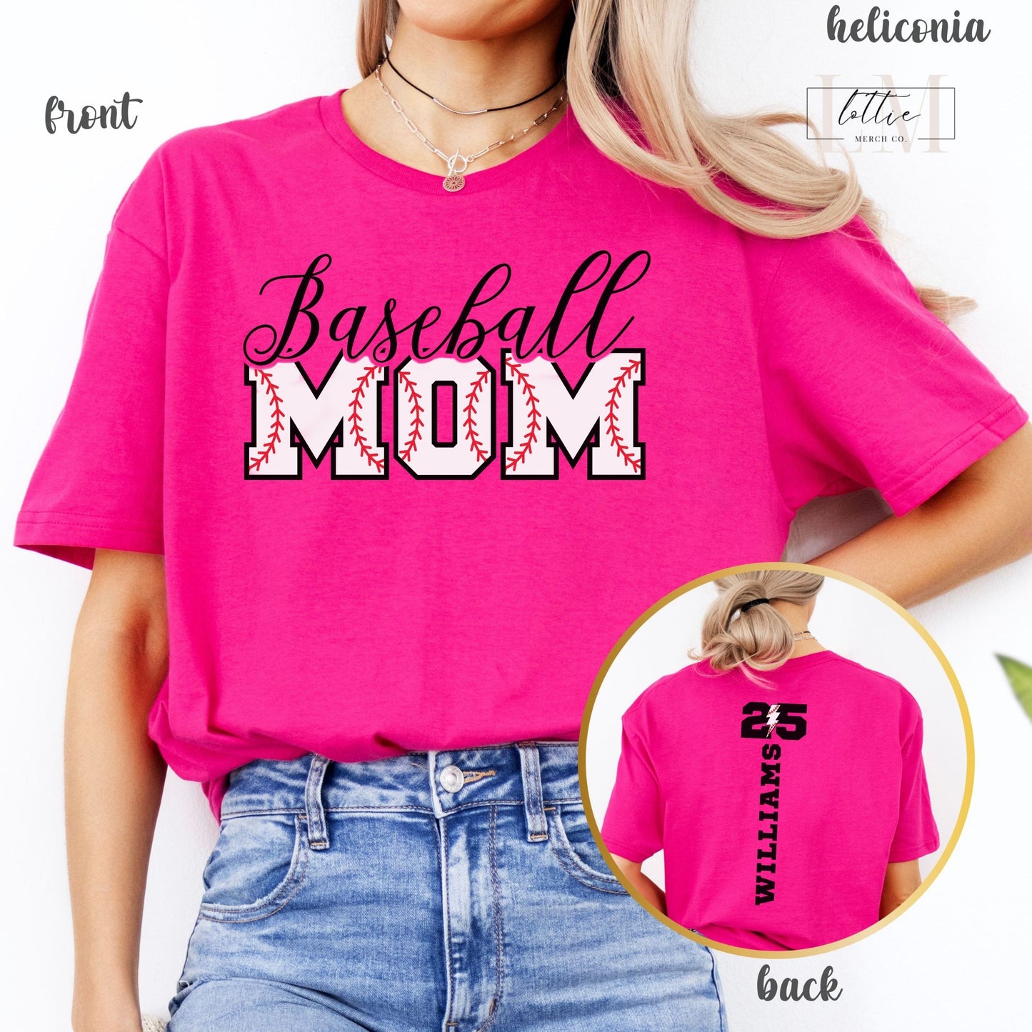 Personalized Baseball Mom T-Shirt