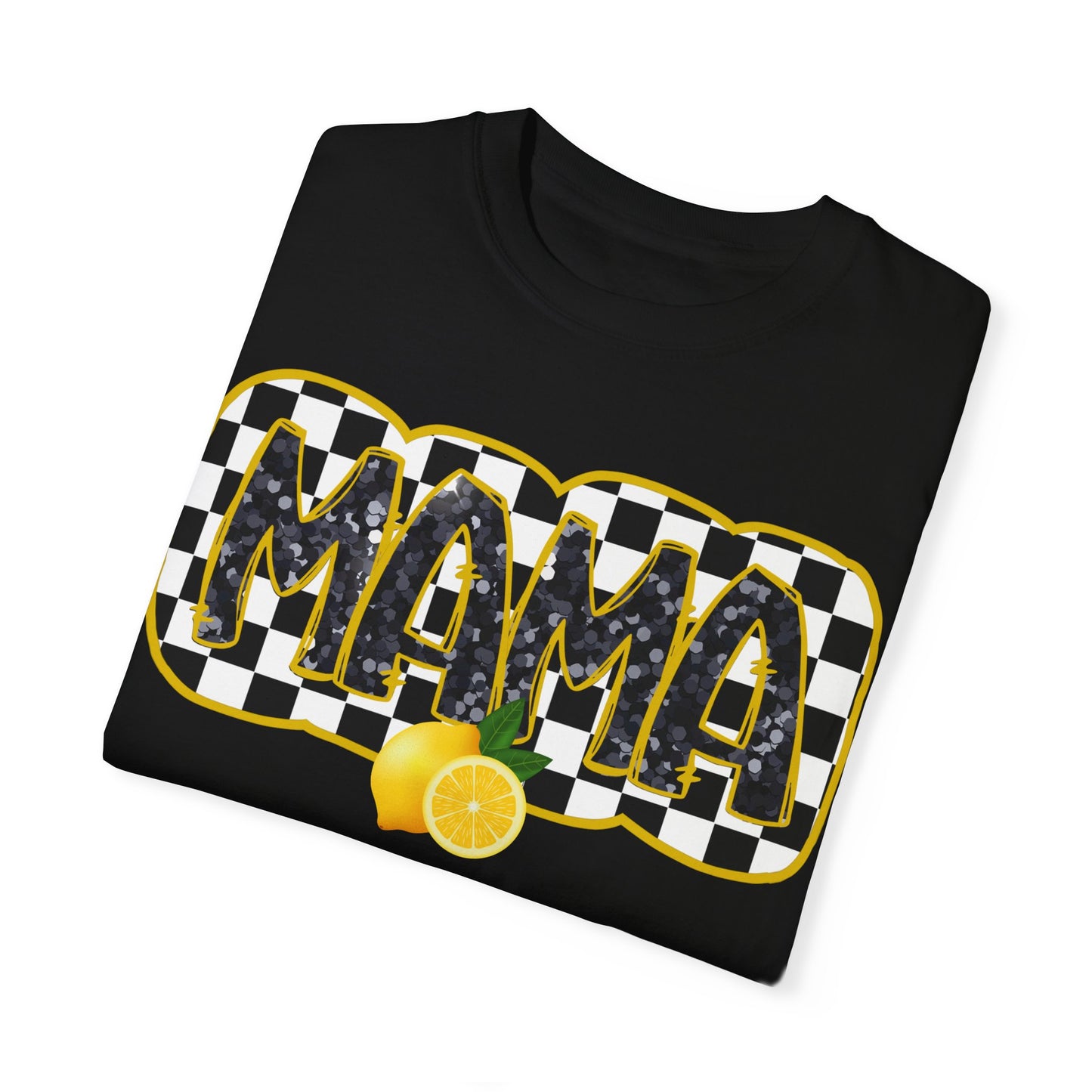 Checkered Lemon Mama T-Shirt, Gift for Mom