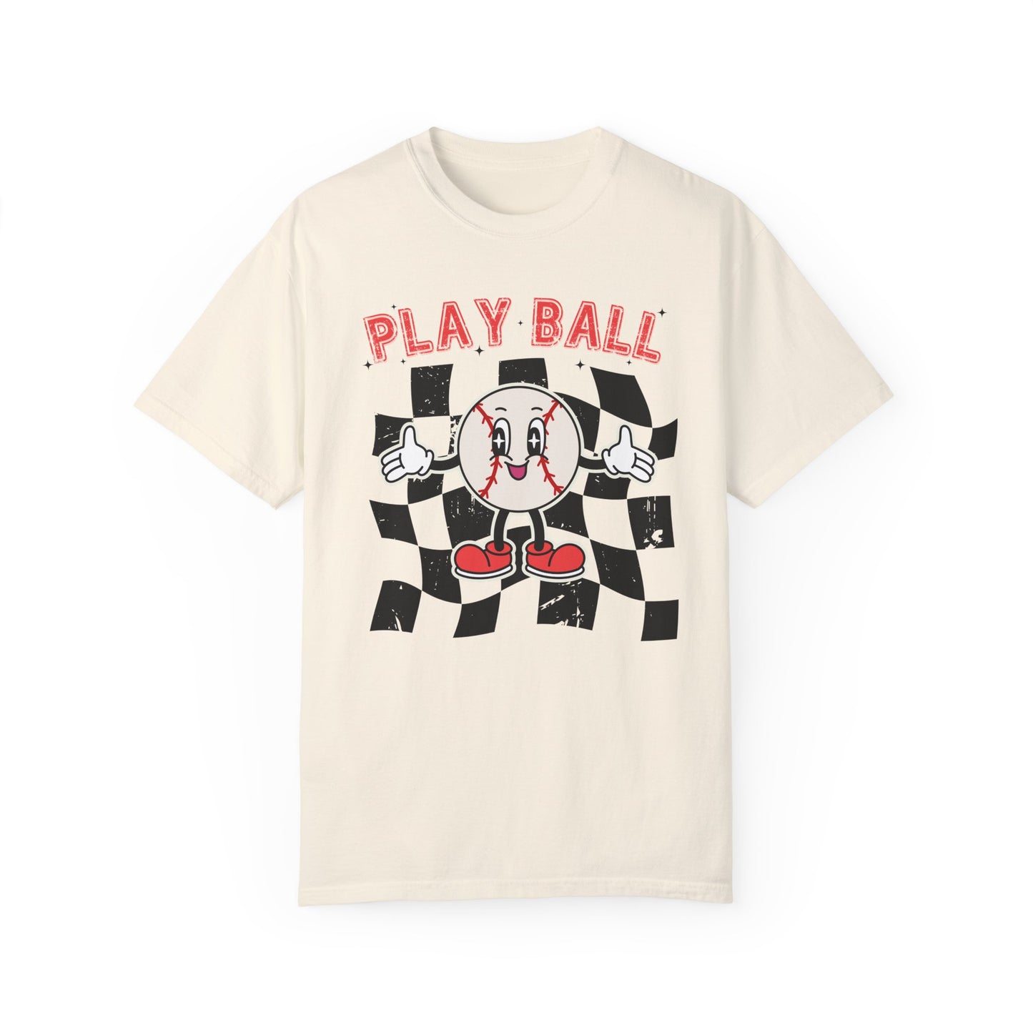 Play Baseball Checkered T-Shirt