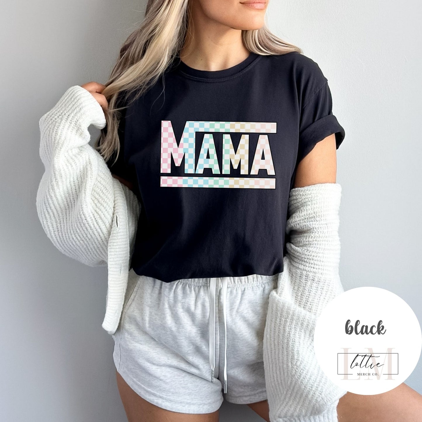Mama Colored Checkered T-shirt
