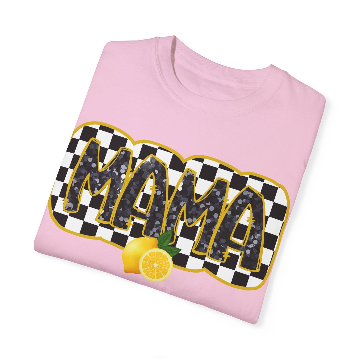Checkered Lemon Mama T-Shirt, Gift for Mom