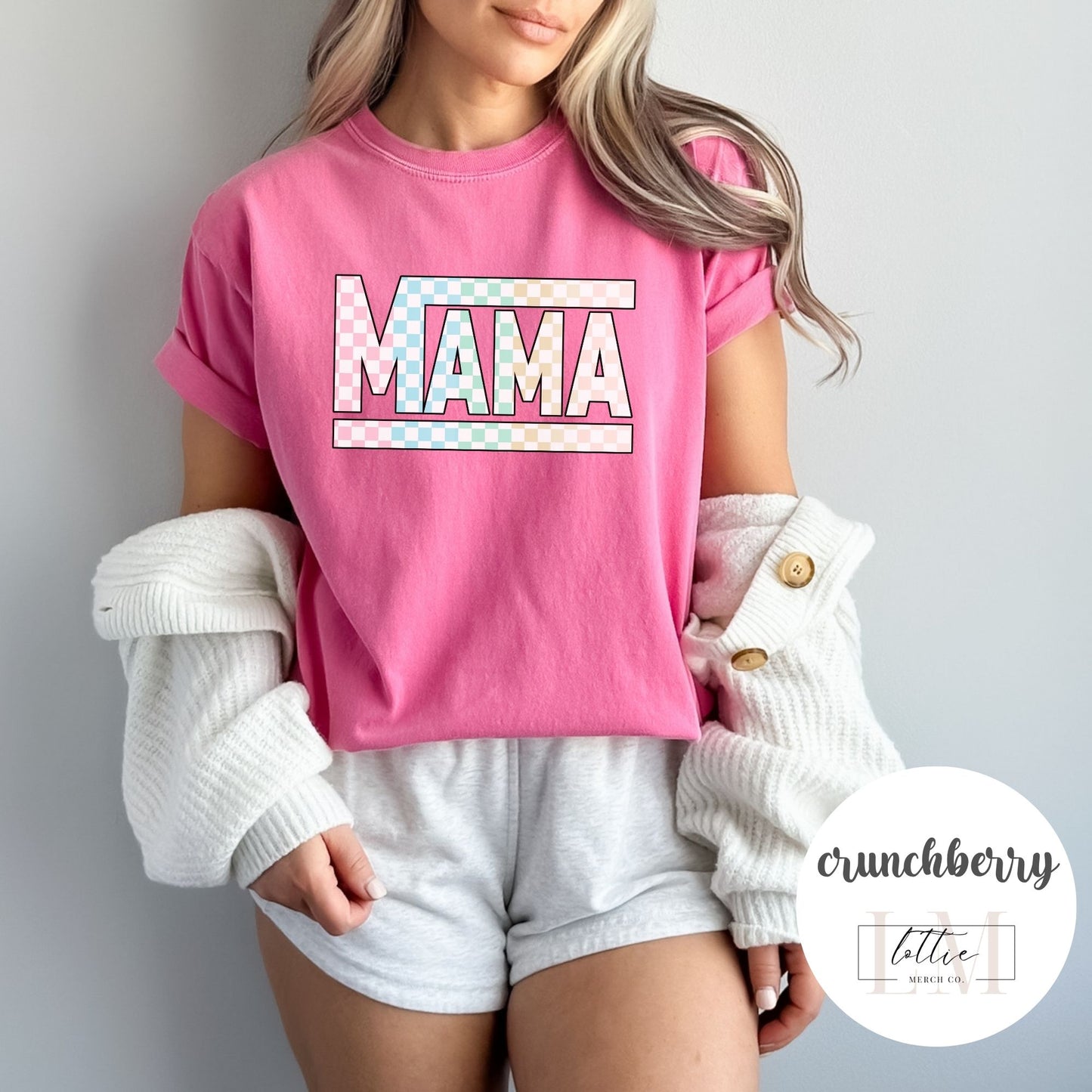 Mama Colored Checkered T-shirt