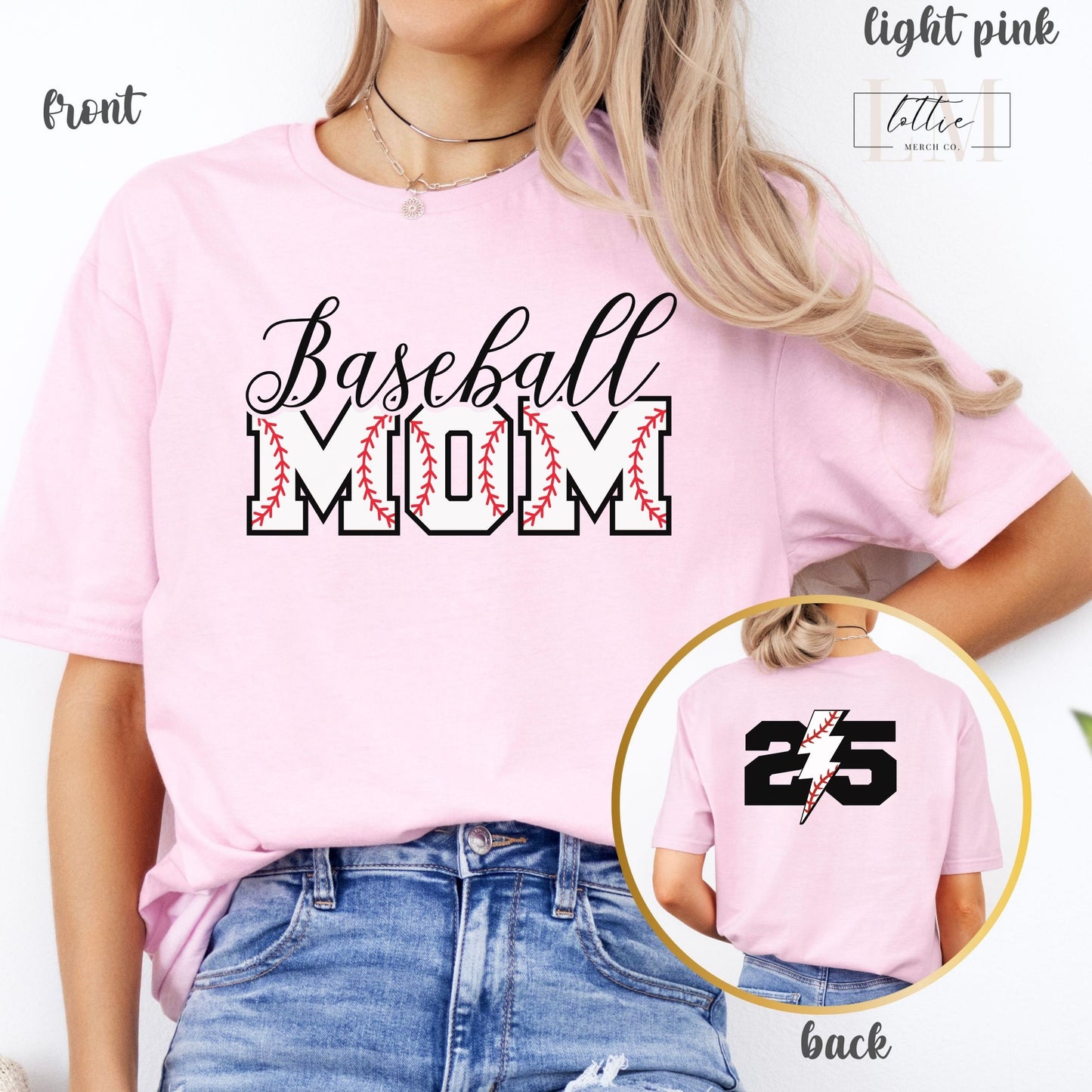 Personalized Baseball Mom T-Shirt