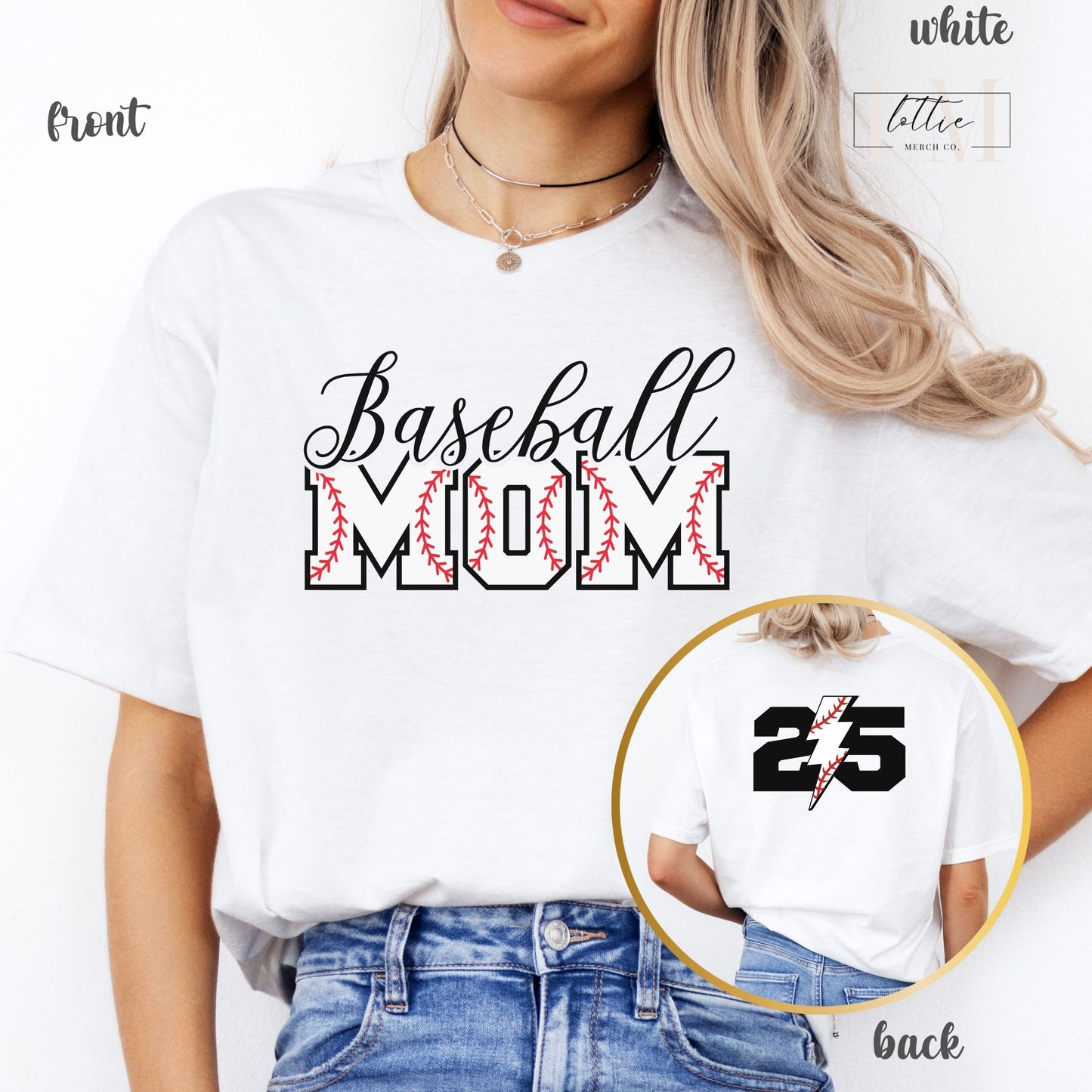 Personalized Baseball Mom T-Shirt