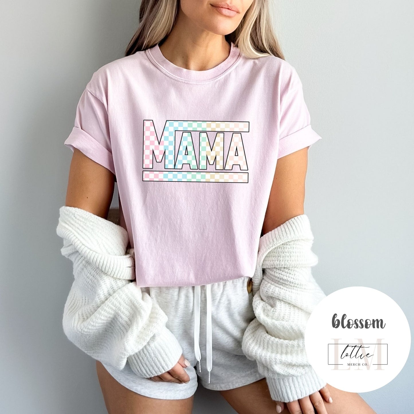 Mama Colored Checkered T-shirt