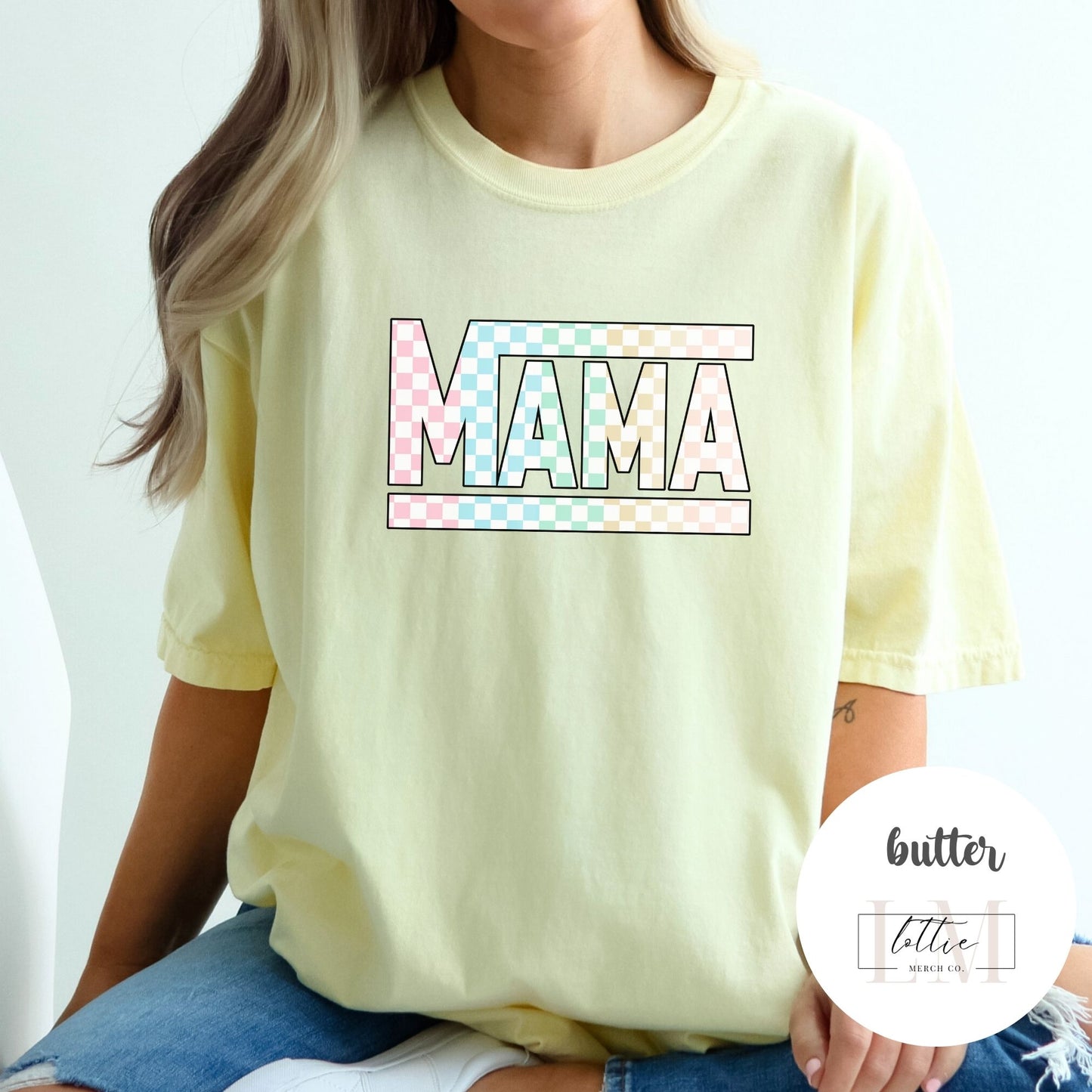 Mama Colored Checkered T-shirt