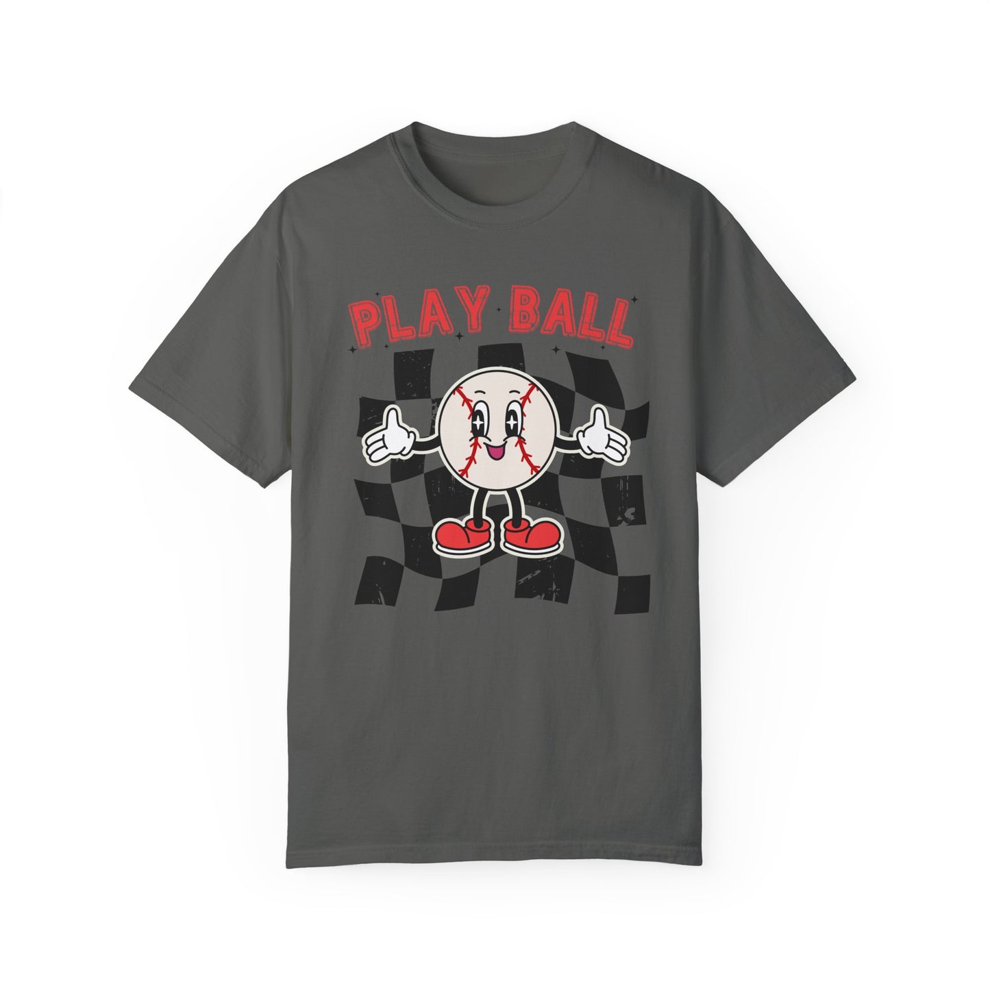 Play Baseball Checkered T-Shirt