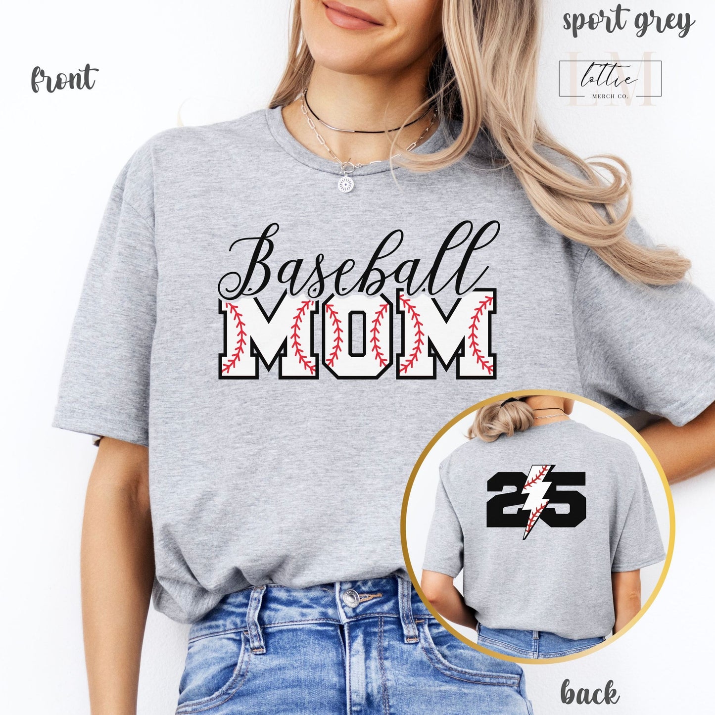 Personalized Baseball Mom T-Shirt