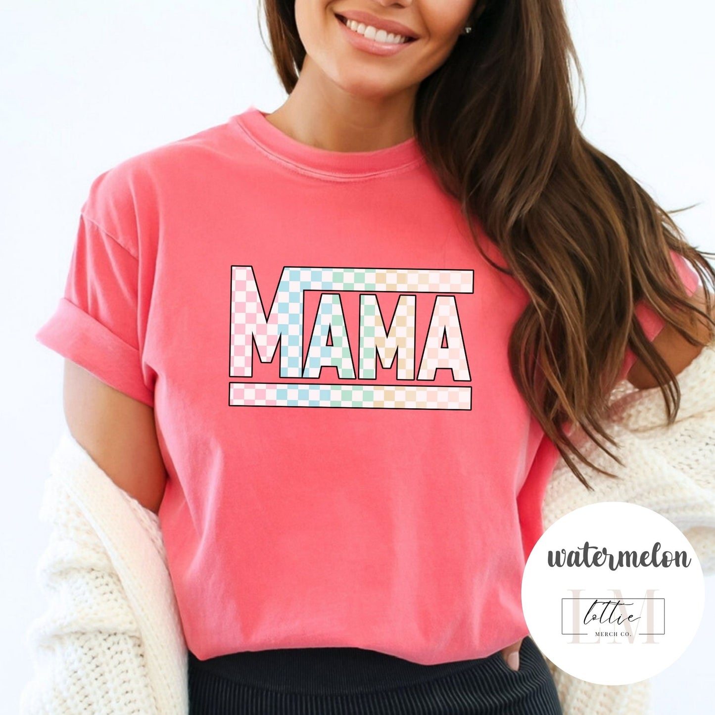 Mama Colored Checkered T-shirt