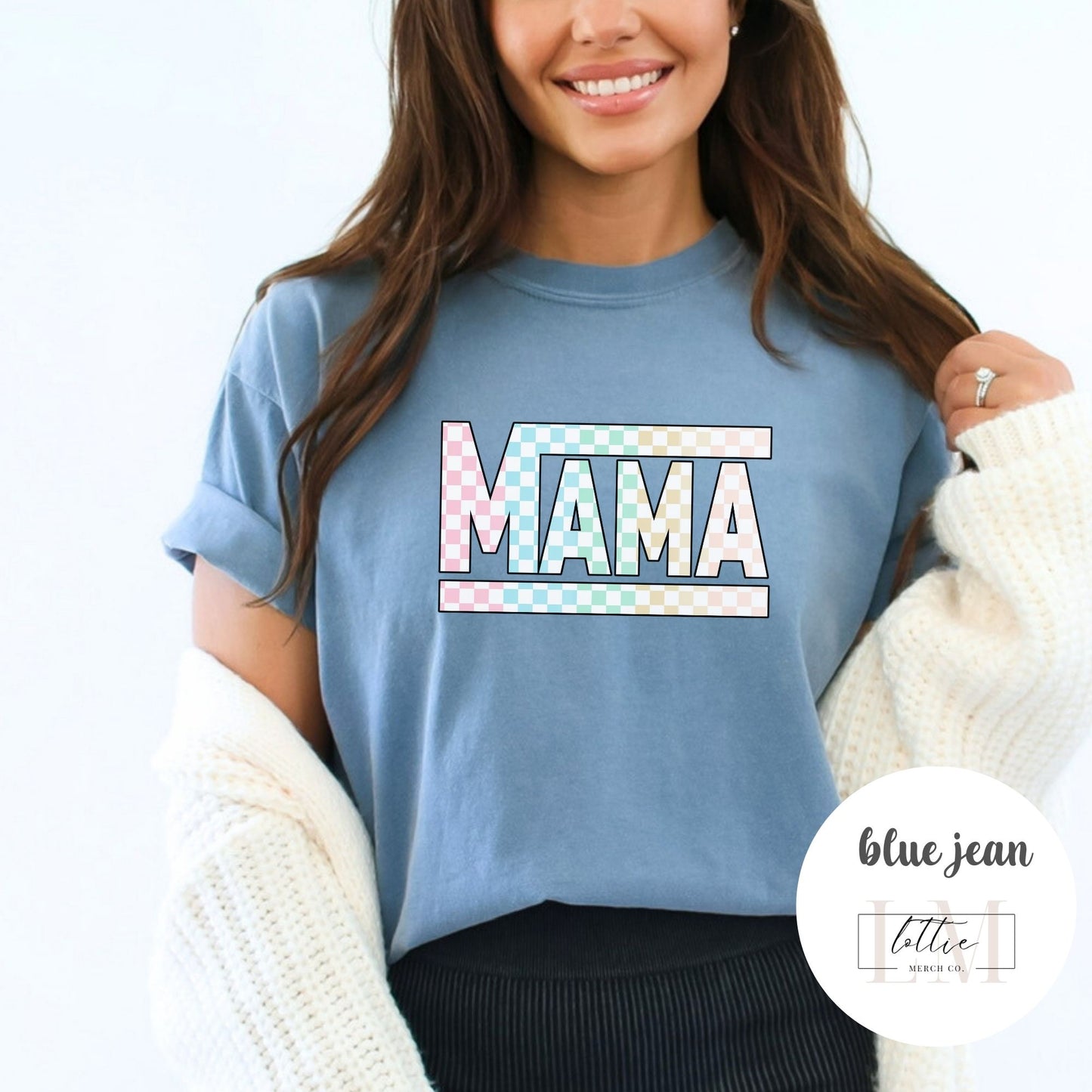 Mama Colored Checkered T-shirt
