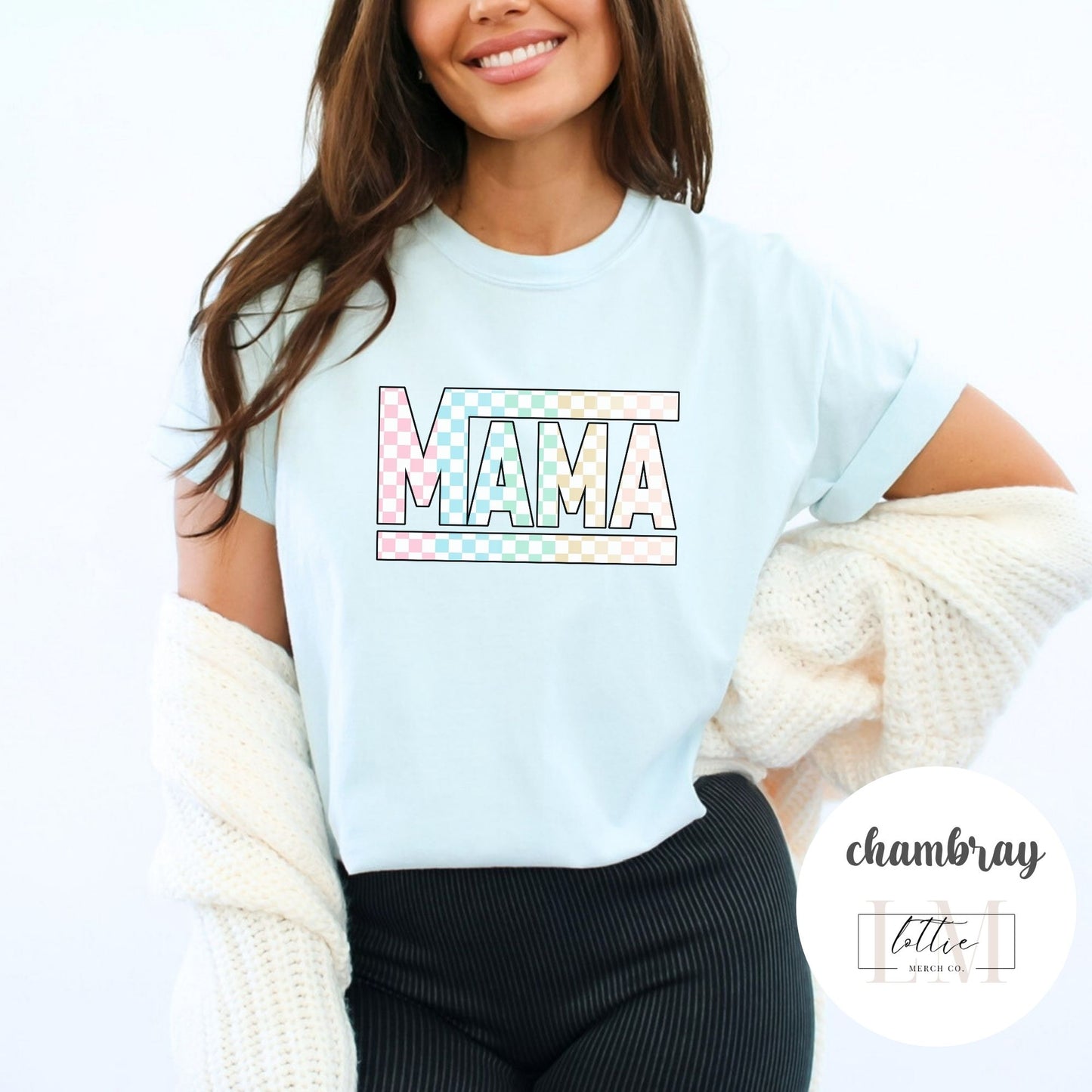 Mama Colored Checkered T-shirt