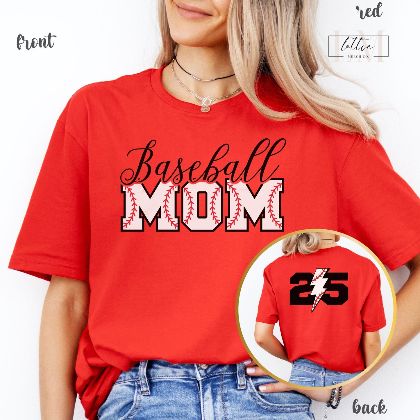 Personalized Baseball Mom T-Shirt